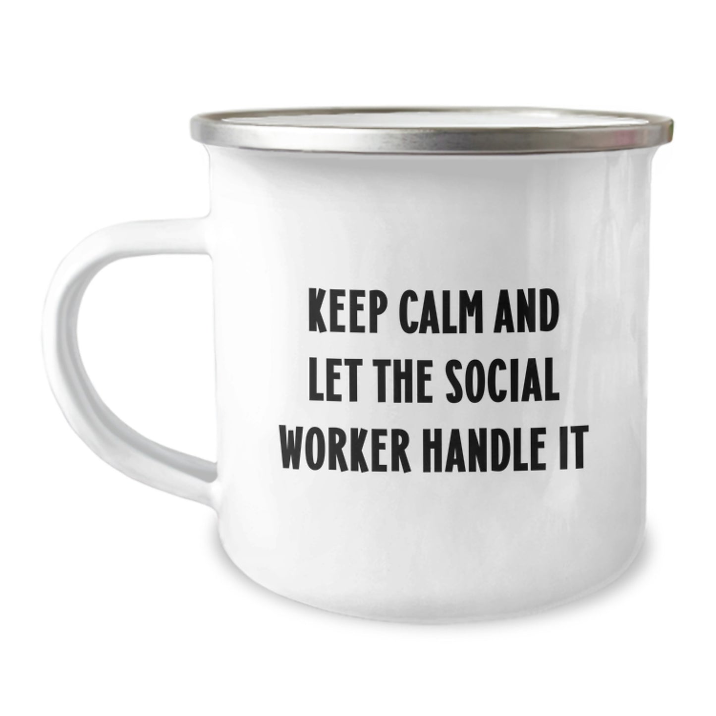 Gifts for Social Workers - Funny 'Keep Calm And Let The Social Worker Handle It' Camping Mug, Unique Christmas Unique Gifts from Friends to Social Worker Men and Women - Image 1