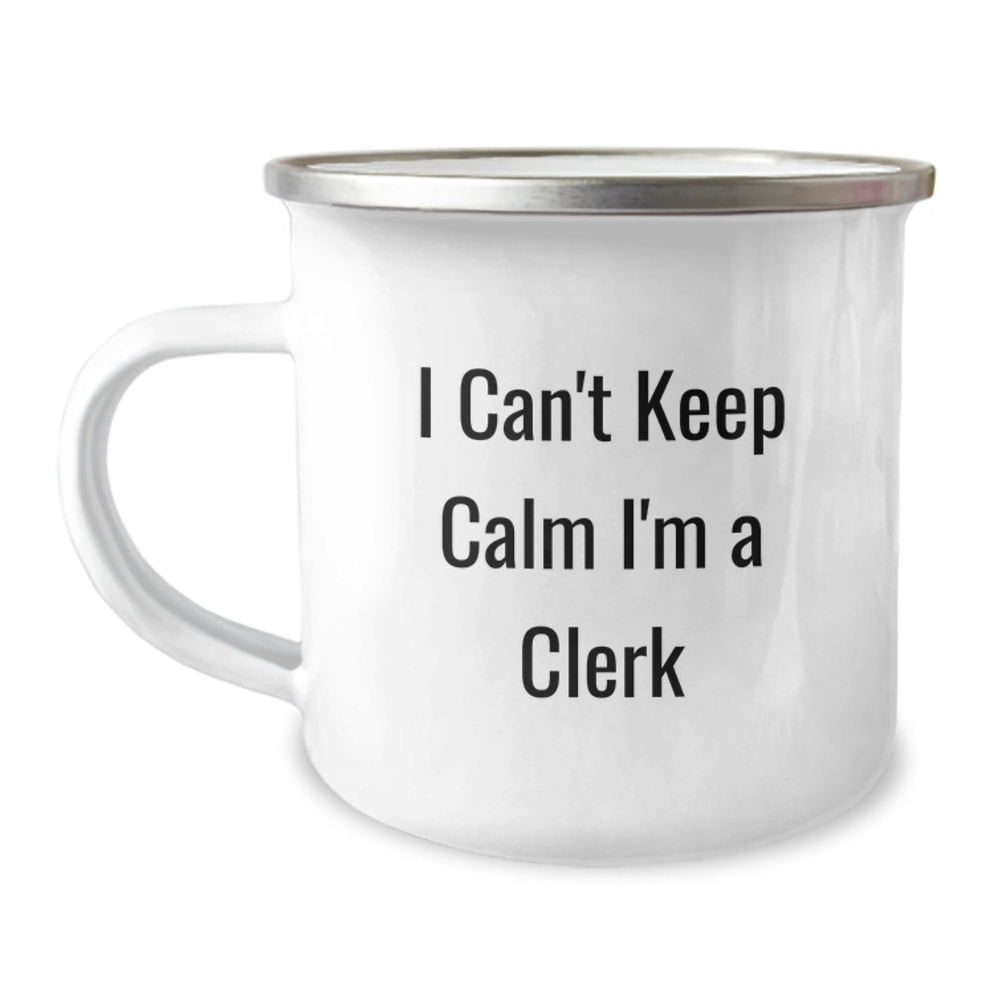 Funny Clerk Gifts, I Can't Keep Calm I'm A Clerk Christmas Unique Camping Mugs Gifts from Friends to Family - Image 1