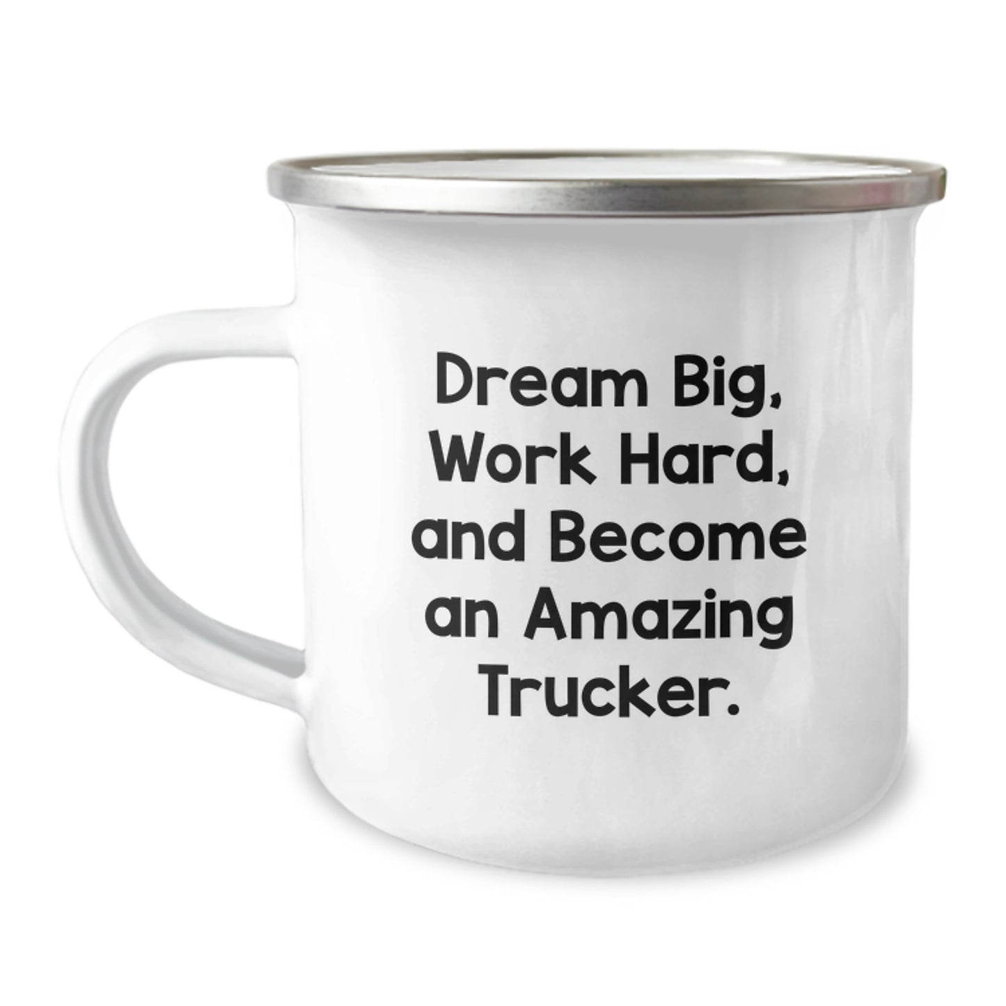 Trucker Inspiration Gifts from Friends for Men, Unique Camping Mug with 'Dream Big, Work Hard, And Become An Amazing Trucker.' Quote, Great Graduation Gift Idea - Image 1