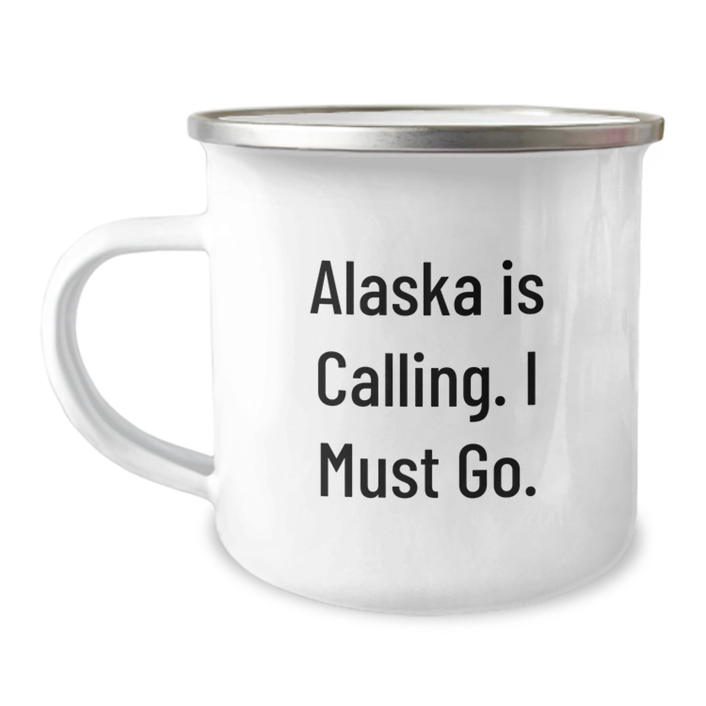 Alaska Enthusiasts Gifts from Friends to Family, Funny Camping Mug for Graduation - 'Alaska Is Calling. I Must Go.' - Image 1