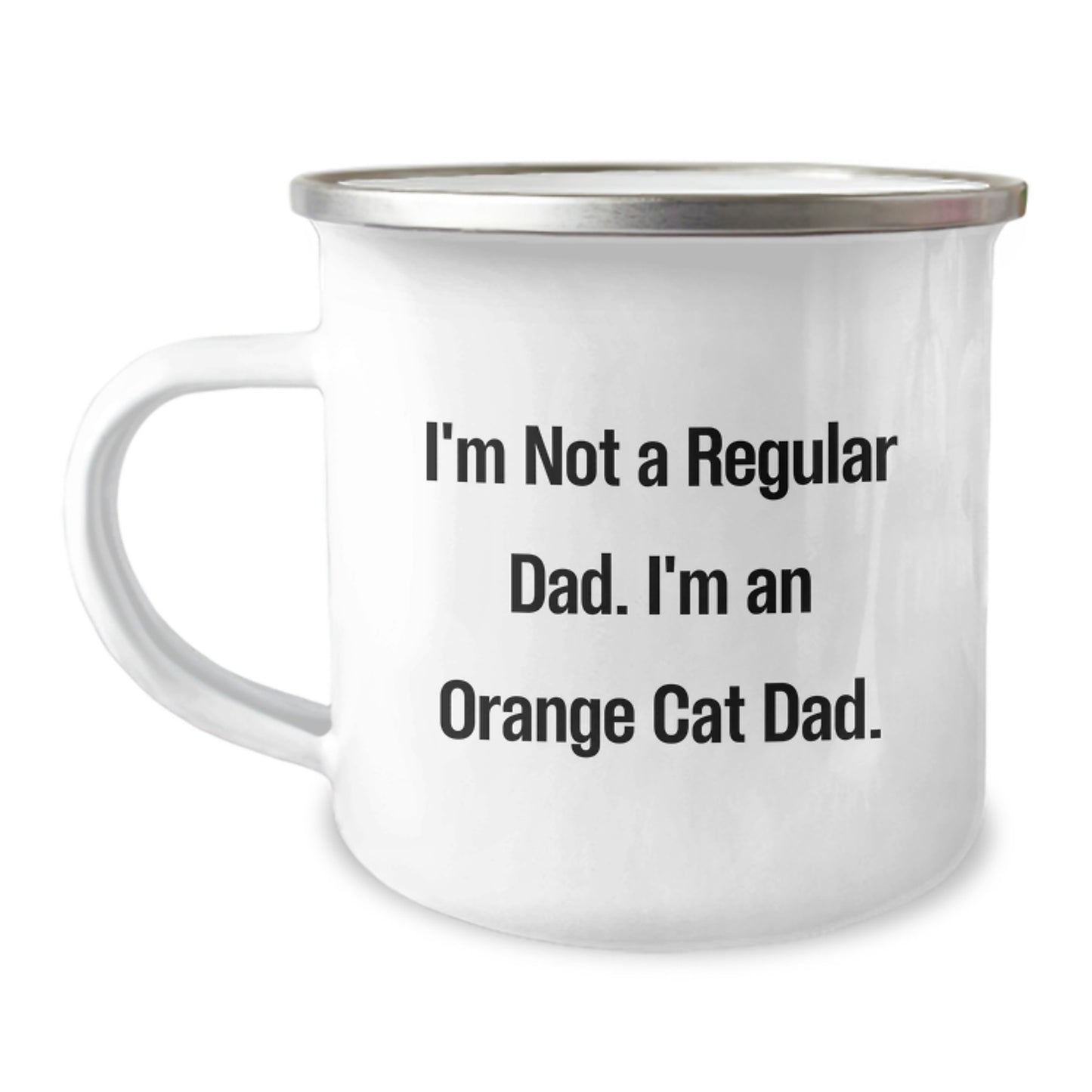 Orange Cat Dad Camping Mug, Funny Gifts from Men to Orange Cat Lovers, Unique Graduation Gifts for Him - Image 1