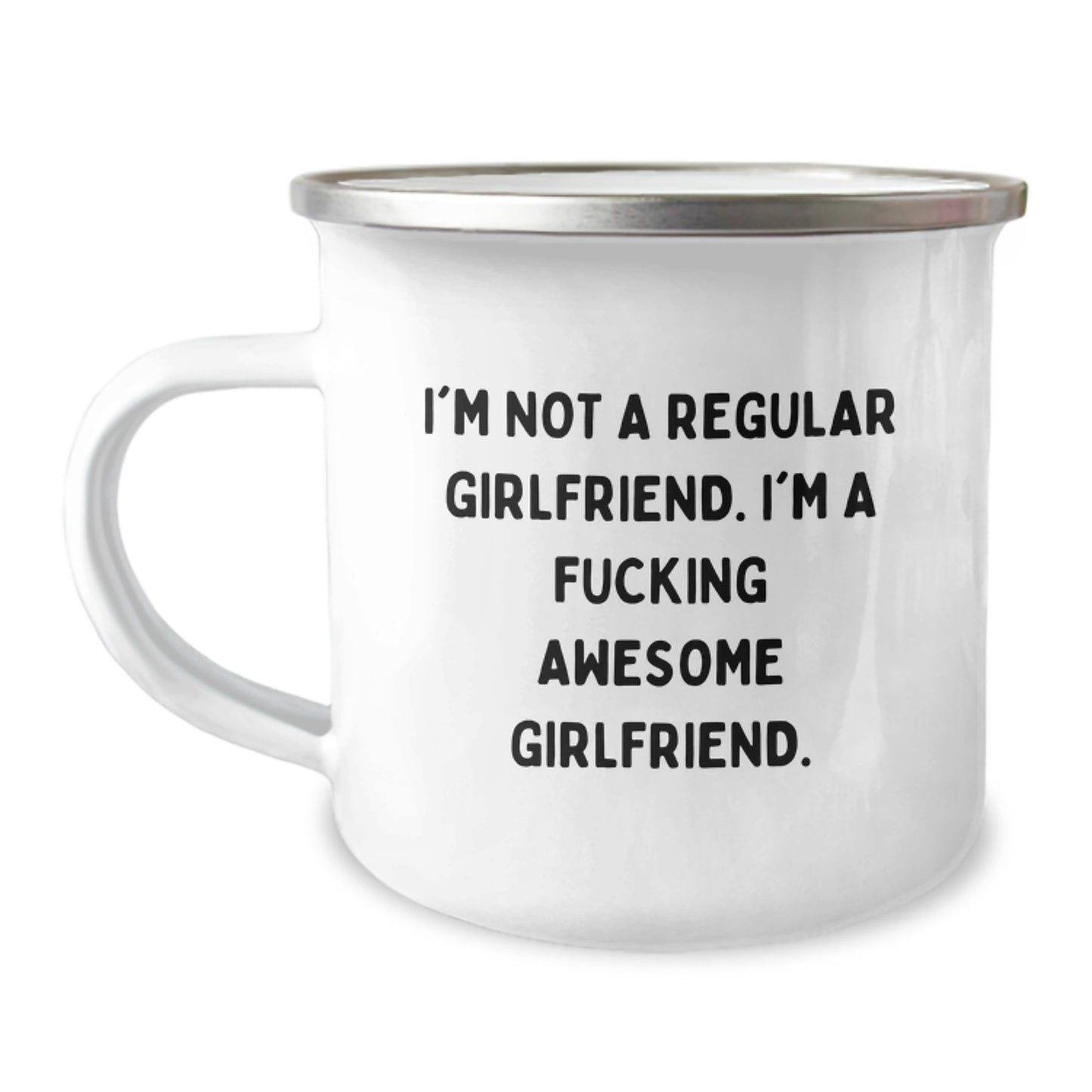 Inspirational Sweetheart Gifts from Men, Funny Quote Camping Mug for Her on Graduation, 12 oz Stainless Steel Enamel Finish - Image 1