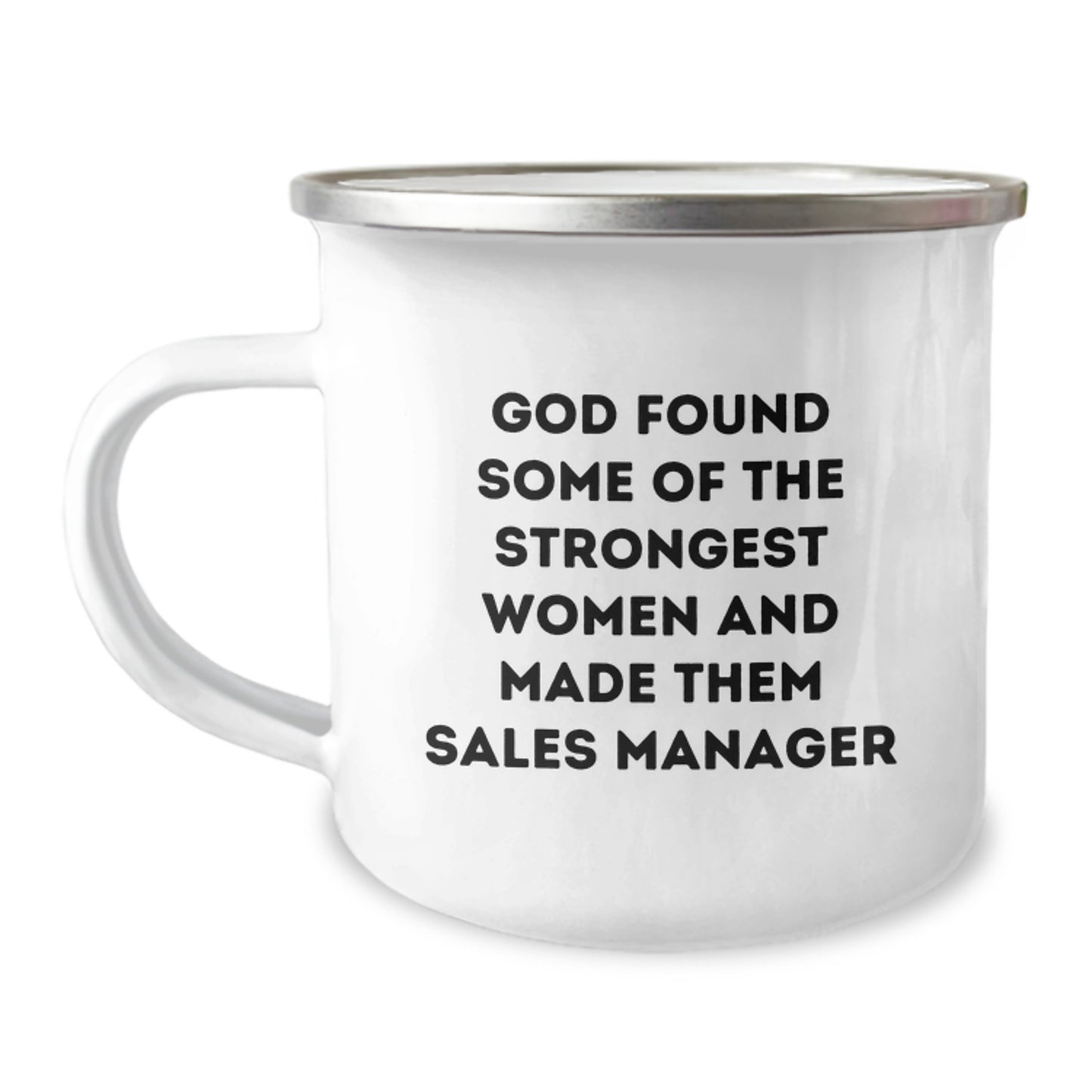 Gifts from Family for Sales Manager Graduation, Funny Quote, Camping Mug, 12 oz Stainless Steel - Image 1