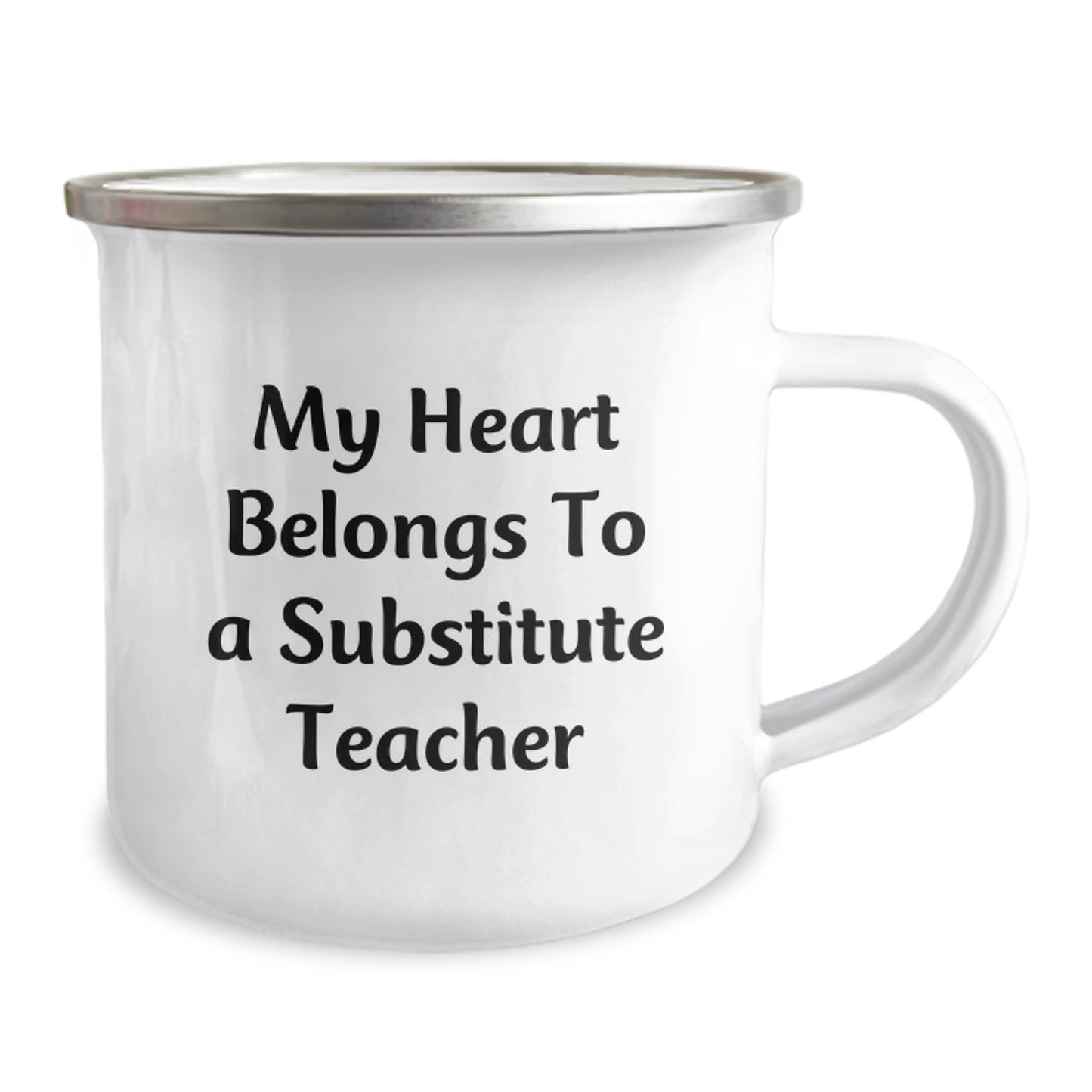 Funny Substitute Teacher Gifts from Men to Women - Christmas Unique Mugs for Substitute Teachers, My Heart Belongs To A Substitute Teacher - Camping Mug - Image 2
