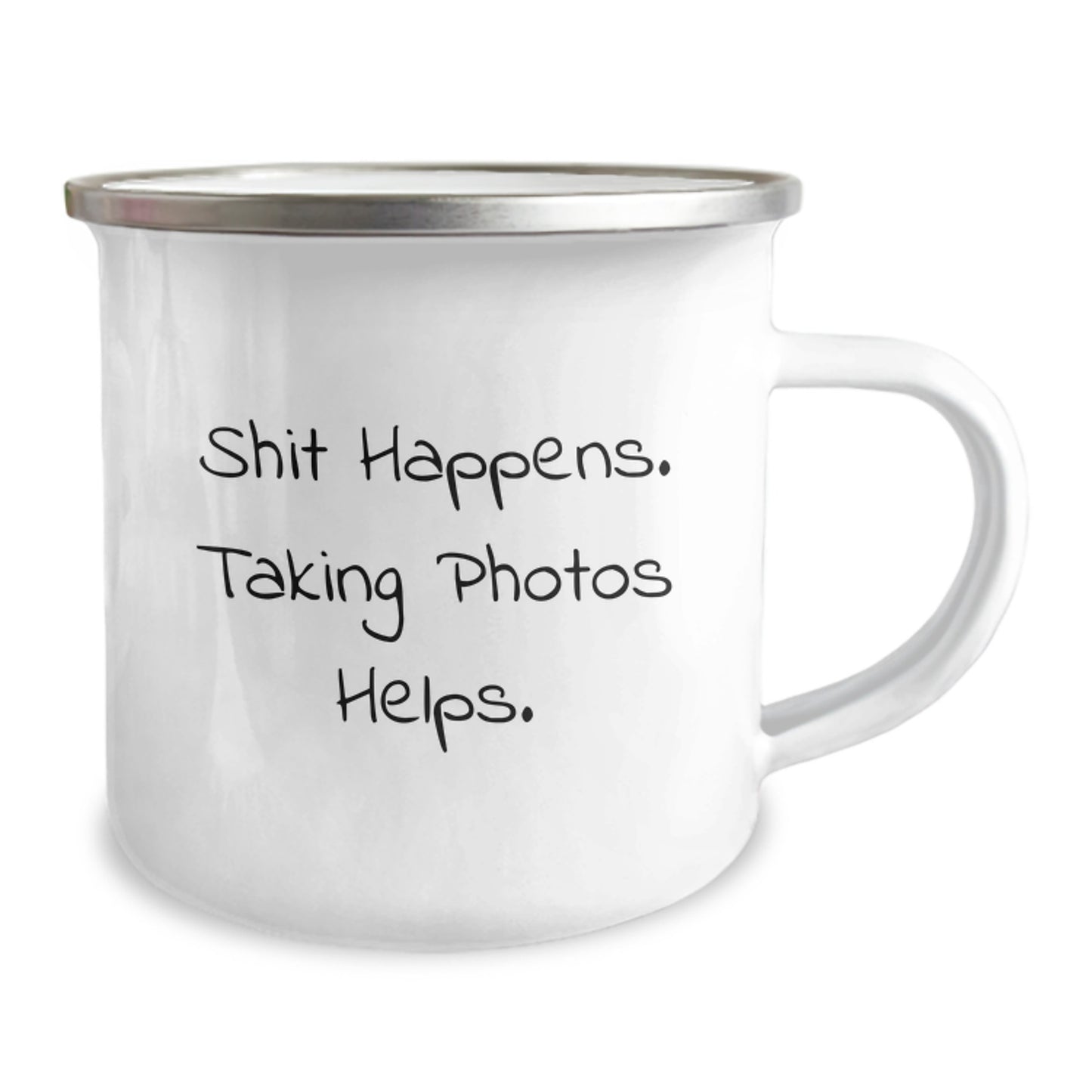 Funny Taking Photos Gifts for Friends and Family - Shit Happens. Taking Photos Helps. - Christmas Unique Camping Mug for Taking Photos Enthusiasts - Image 2