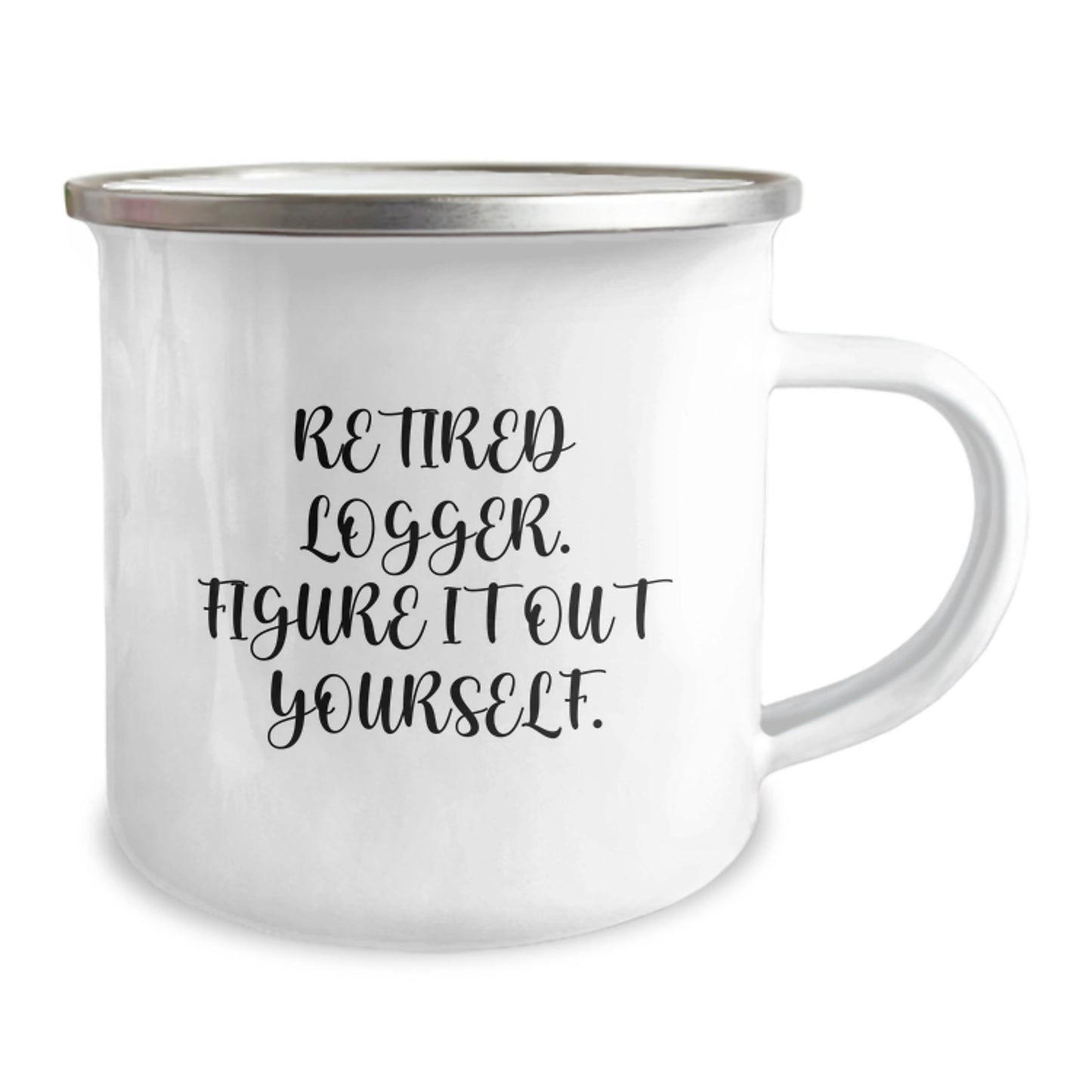 Funny Logger Gift for Men Logger Enthusiasts, Funny Camping Mug for Logger Friends, Retired Logger Figure It Out Yourself Quote on Stainless Steel Coffee Mug - Image 2