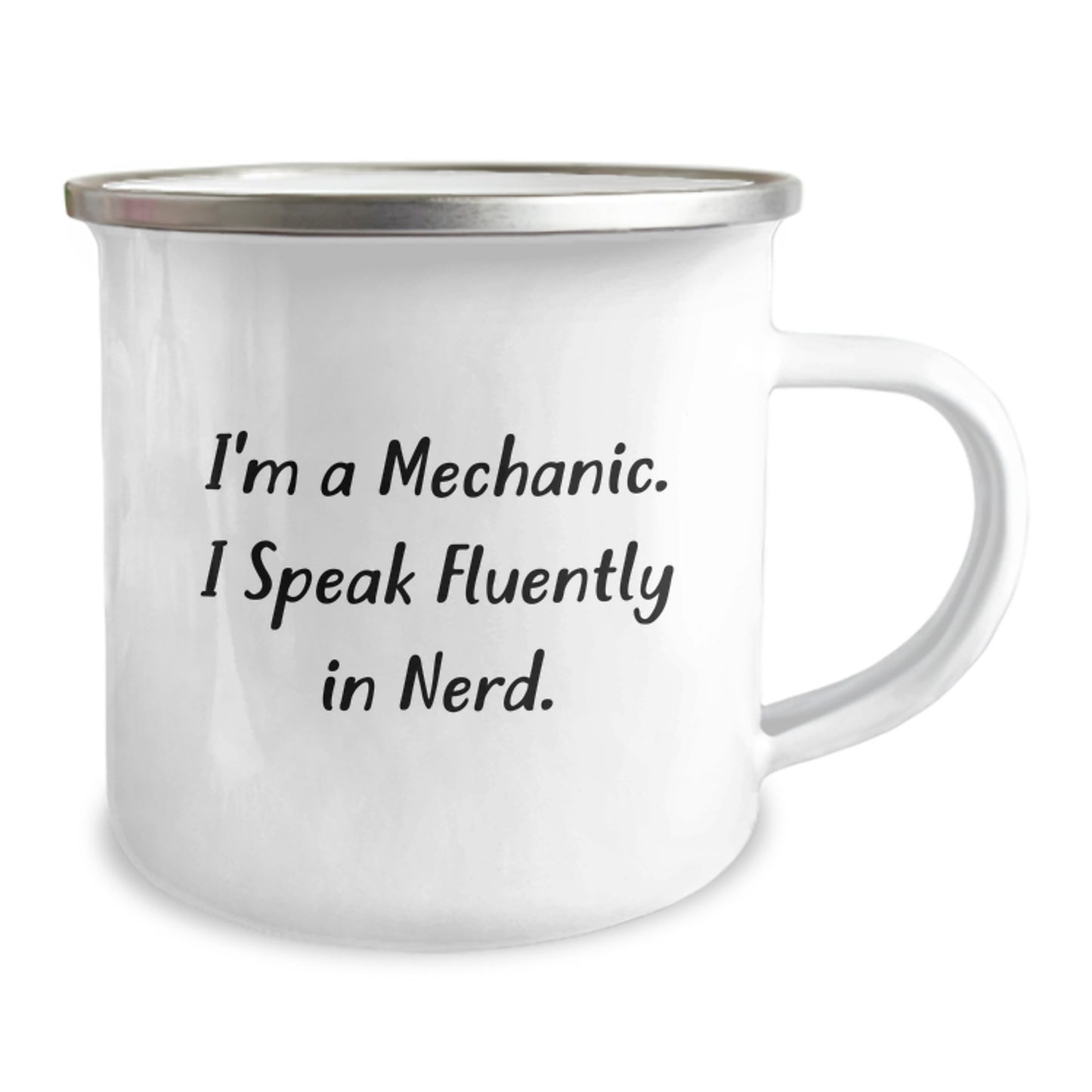 Funny Mechanic Gifts for Him, Camping Mug for Birthday 'I'm A Mechanic. I Speak Fluently In genius.' from Friends, Perfect for Men Mechanic, Unique Birthday Unique Gifts for Him - Image 2