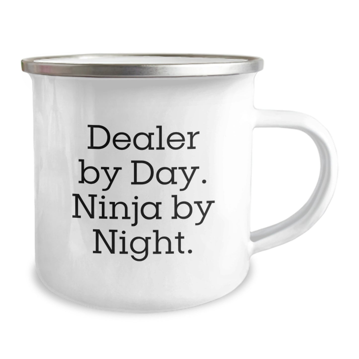 Funny Dealer Christmas Unique Gifts from Men for Friends - Camping Mug, Dealer By Day Ninja By Night. - Image 2