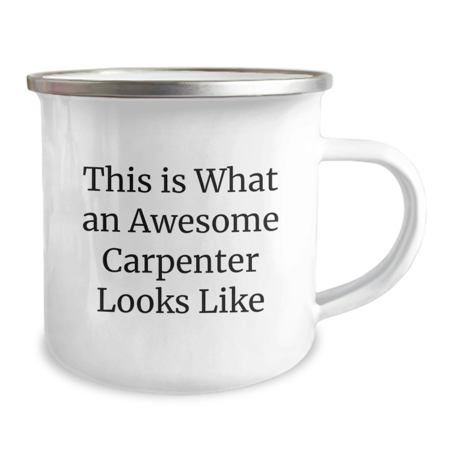 Funny Carpenter Gifts from Men, 'This Is What An Awesome Carpenter Looks Like' Camping Mug for Birthday, 12 oz Stainless Steel with Enamel Finish - Image 2