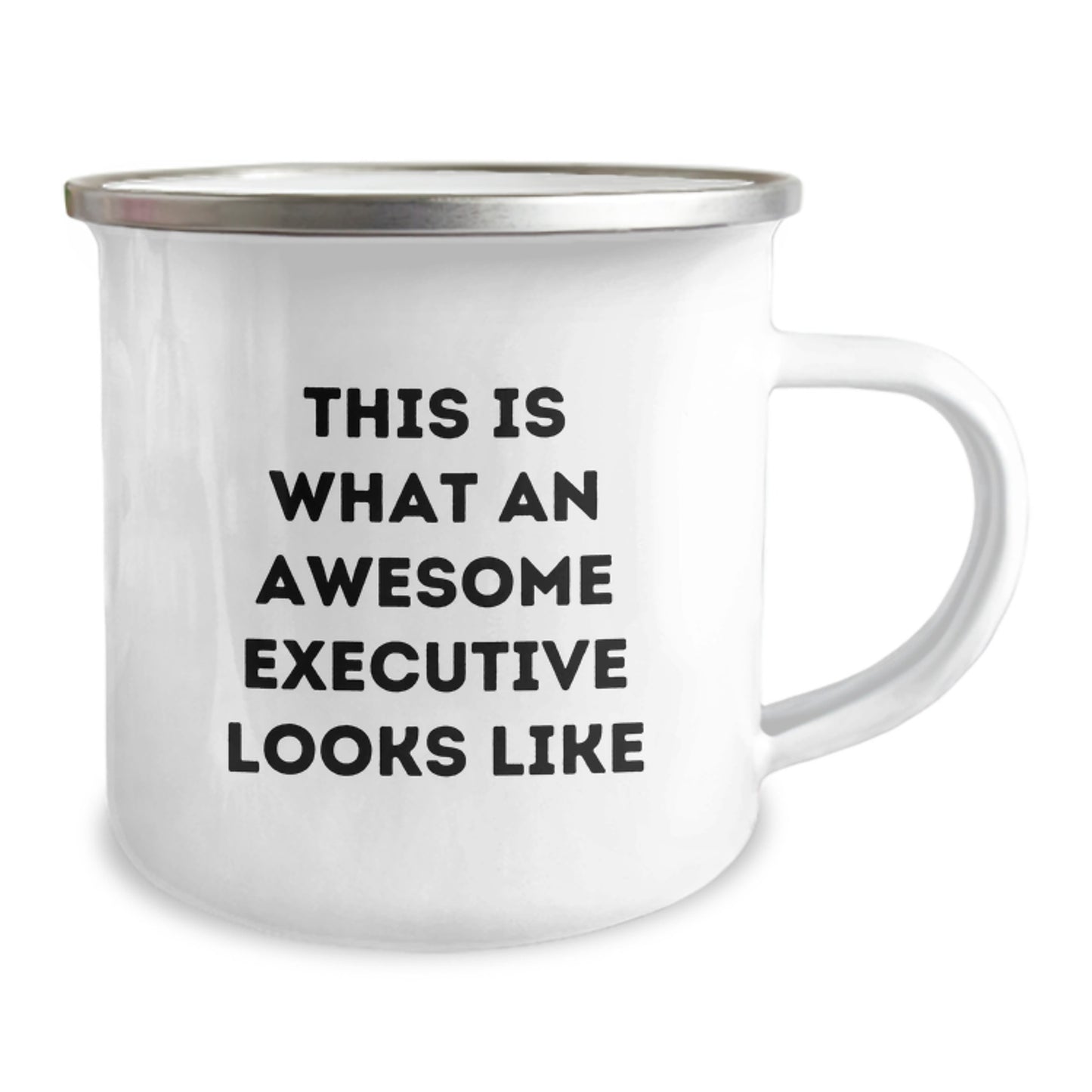 Funny Executive Gifts from Friends - This Is What An Awesome Executive Looks Like Enamel Camping Mug for Birthday Celebrations, 12 oz Stainless Steel with Permanent Printing - Image 2