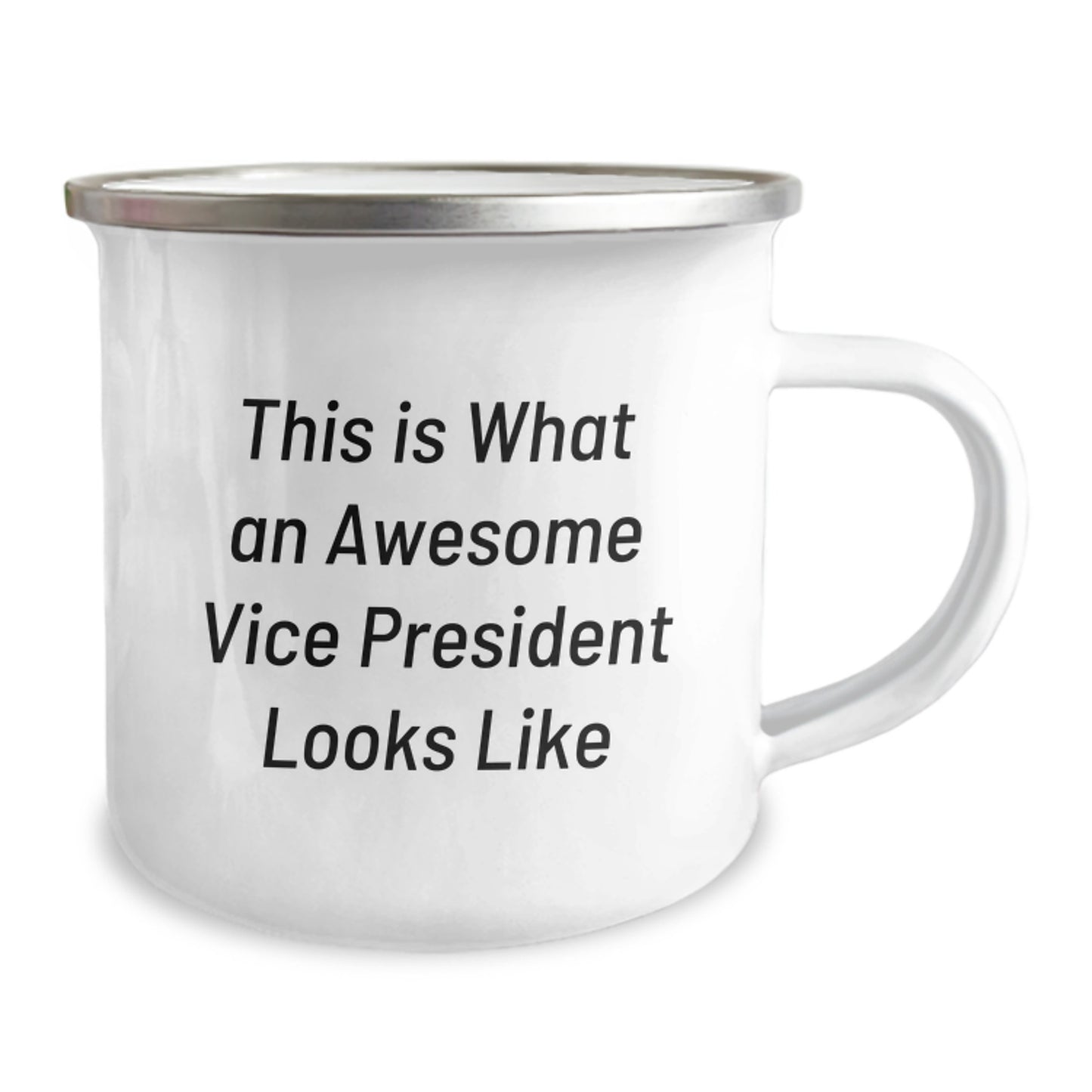 Funny Vice President Gifts for Men from Friends, This Is What An Awesome Vice President Looks Like, Camping Mug with Enamel Finish - Image 2