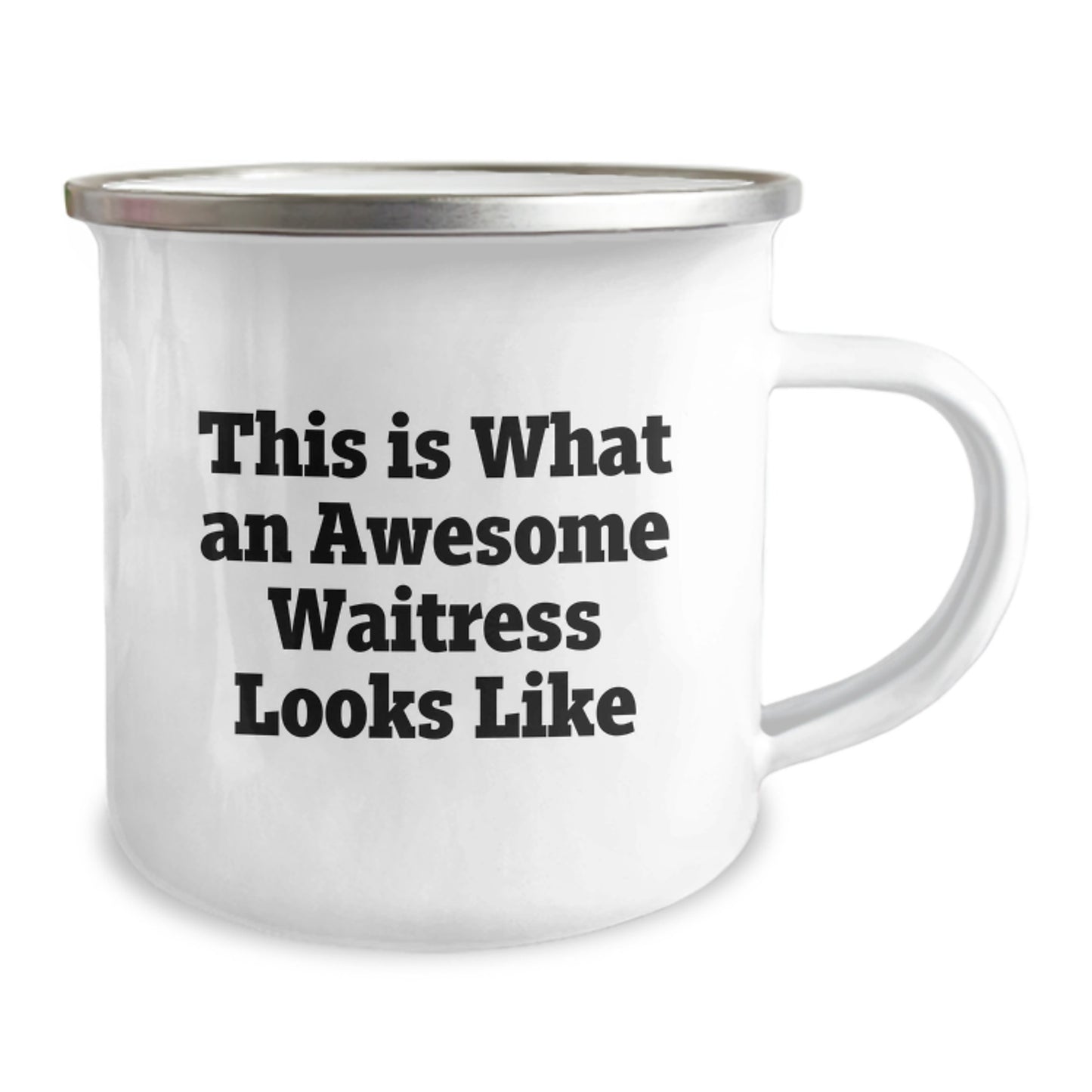 Funny Quotes for Waitress Gifts - 'This Is What An Awesome Waitress Looks Like' Camping Mug for Graduation, Gifts from Friends to Waitress - Image 2