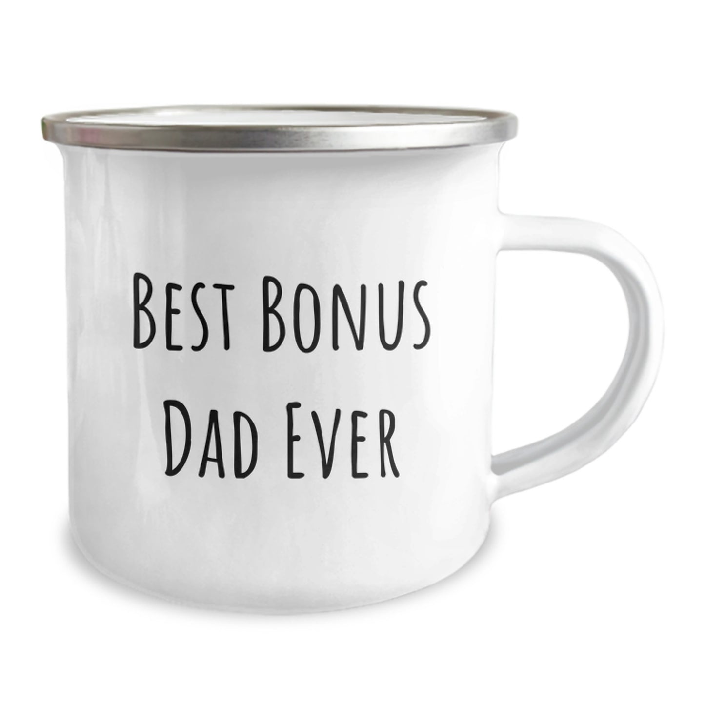 Funny Gift for Bonus Dad - Best Bonus Dad Ever Camping Mug, Stainless Steel with Enamel Finish, Perfect for Christmas Unique Gifts from Men to Dad - Image 2