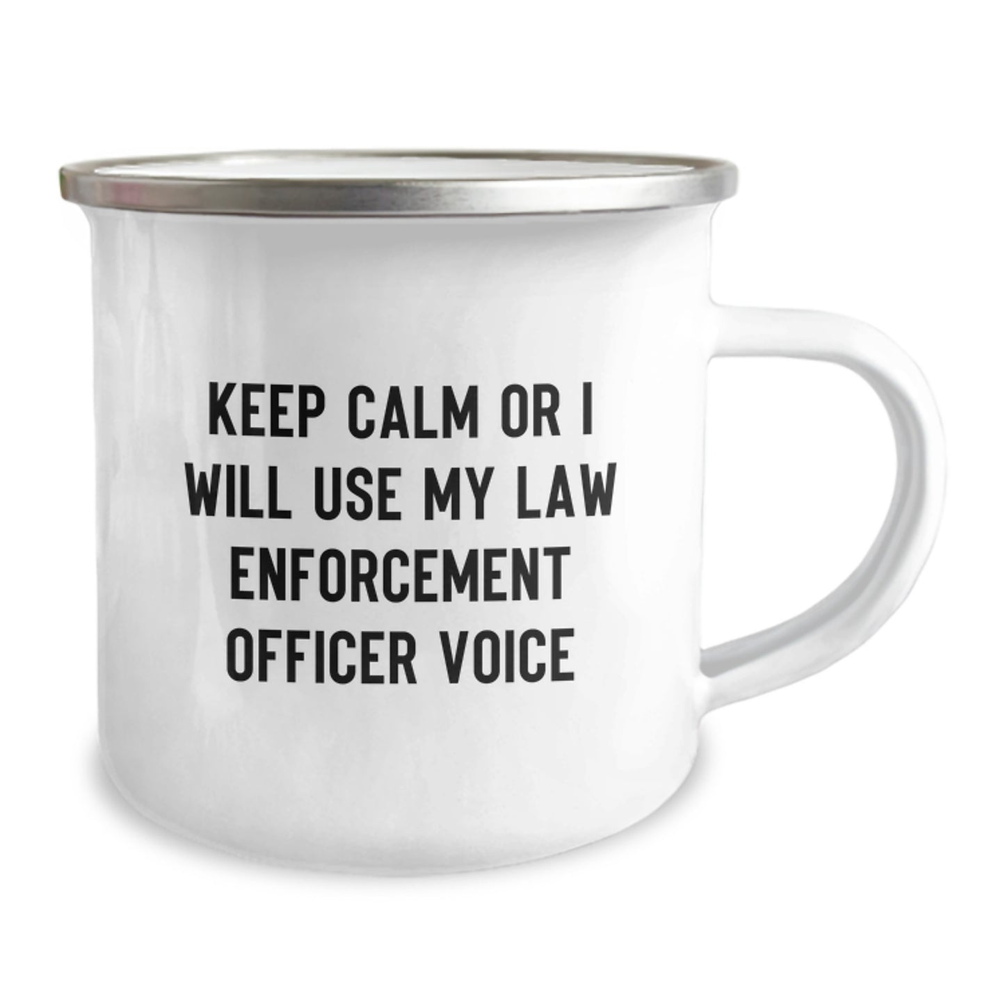 Funny Law Enforcement Officer Gifts Ideas for Father's Day Unique Camping Mugs - Gifts from Family to Men - I Will Use My Law Enforcement Officer Voice - Image 2
