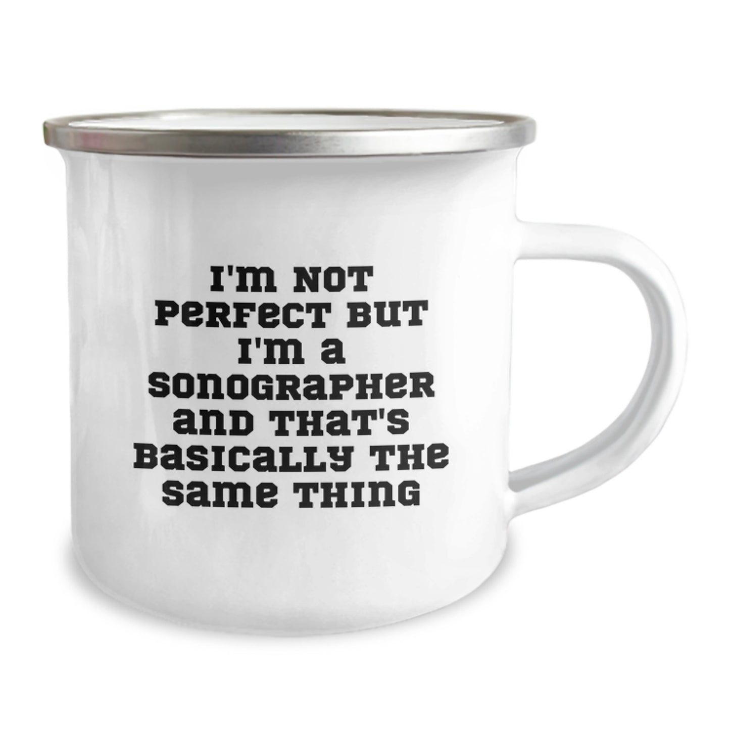 Sonographer Gifts Funny Quotes Stainless Steel Camping Mug, 12 oz, Gifts from Friends for Sonographer's Birthday Unique Present - Image 2