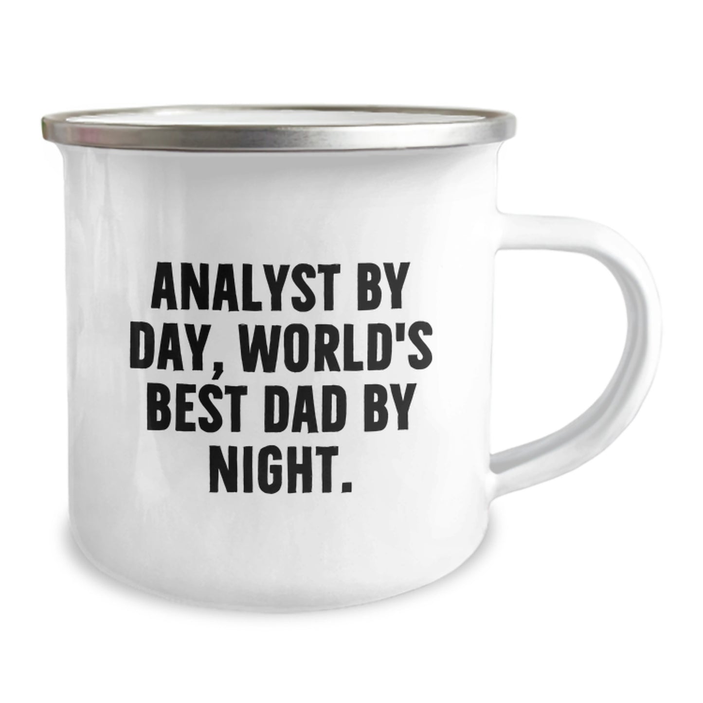 Funny Analyst Gifts - Camping Mug for World's Best Dad By Night - Birthday Unique Gifts from Friends to Family - Image 2