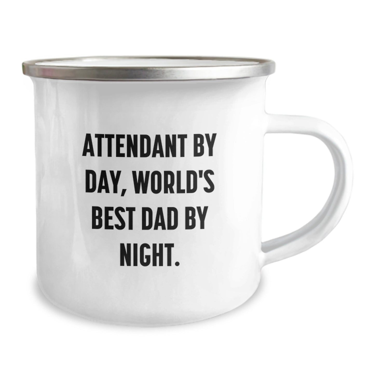 Attendant Gifts - Funny Camping Mug Attendant By Day, World's Best Dad By Night. Gifts from Family for Birthday - Image 2