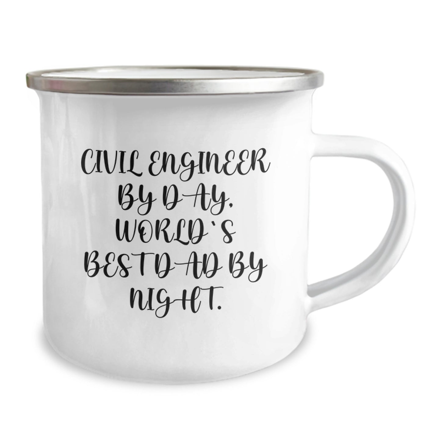 Civil Engineer Gifts Funny Birthday Camping Mug, 'Civil Engineer By Day, World's Best Dad By Night.' Gifts from Dad to Civil Engineer - Image 2