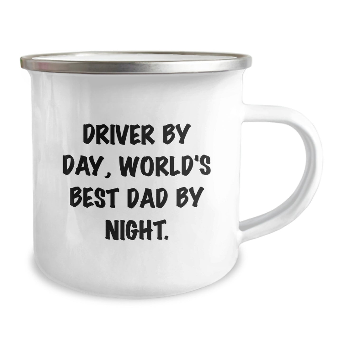 Funny Driver Gifts, World's Best Dad By Night, 12 oz Camping Mug, Birthday Unique Gifts from Friends, Gifts for Driver - Image 2