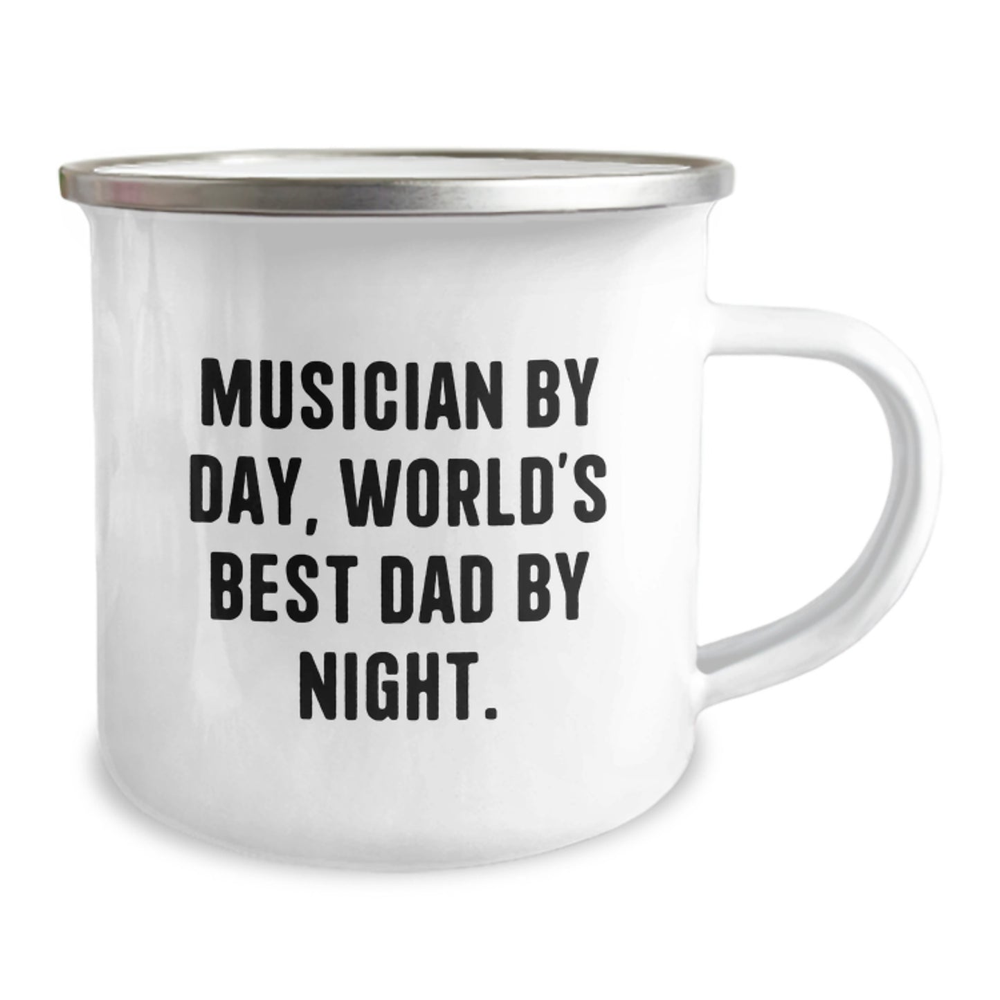 Funny Musician Gifts for Men, Unique Camping Mug for Husband Dad - Musician By Day, World's Best Dad By Night. - Image 2