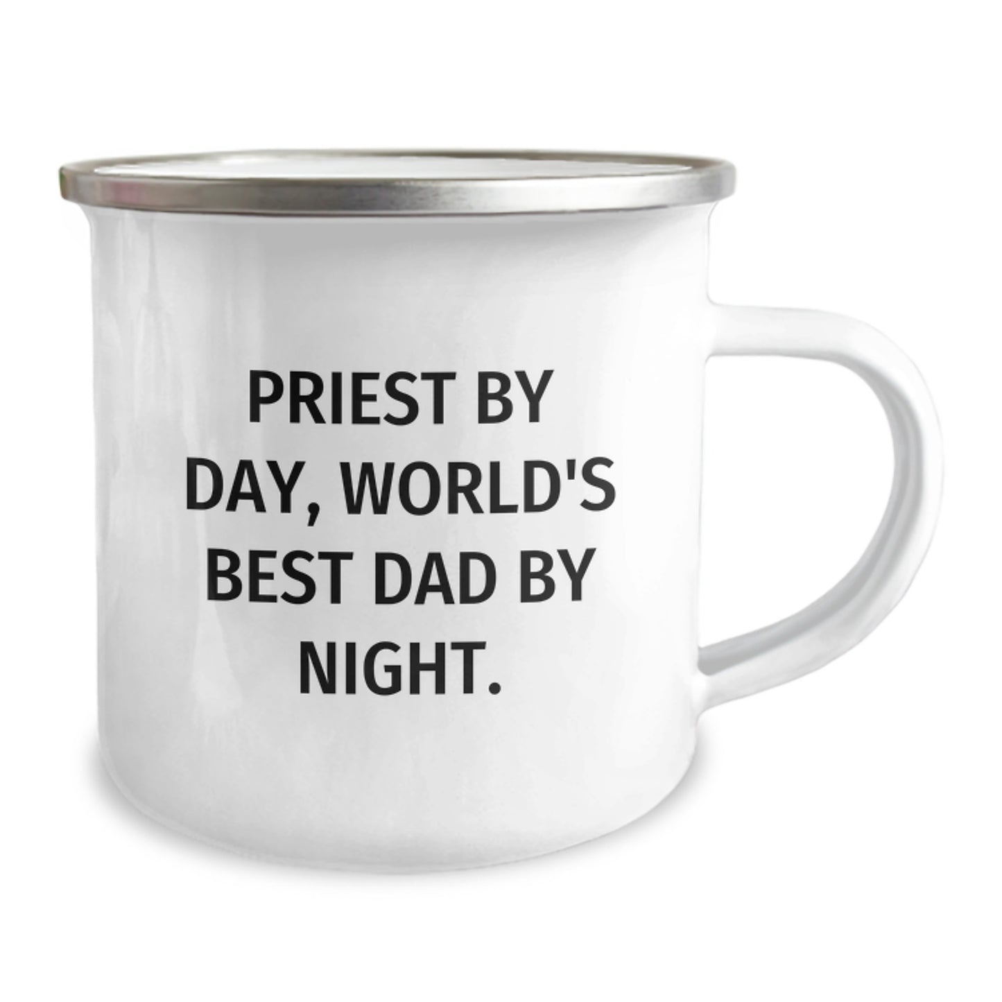 Priest Gifts, Funny Mug, Camping Mug, Graduation Unique Gifts from Men to Priest, 'Priest By Day, World's Best Dad By Night.' - Image 2