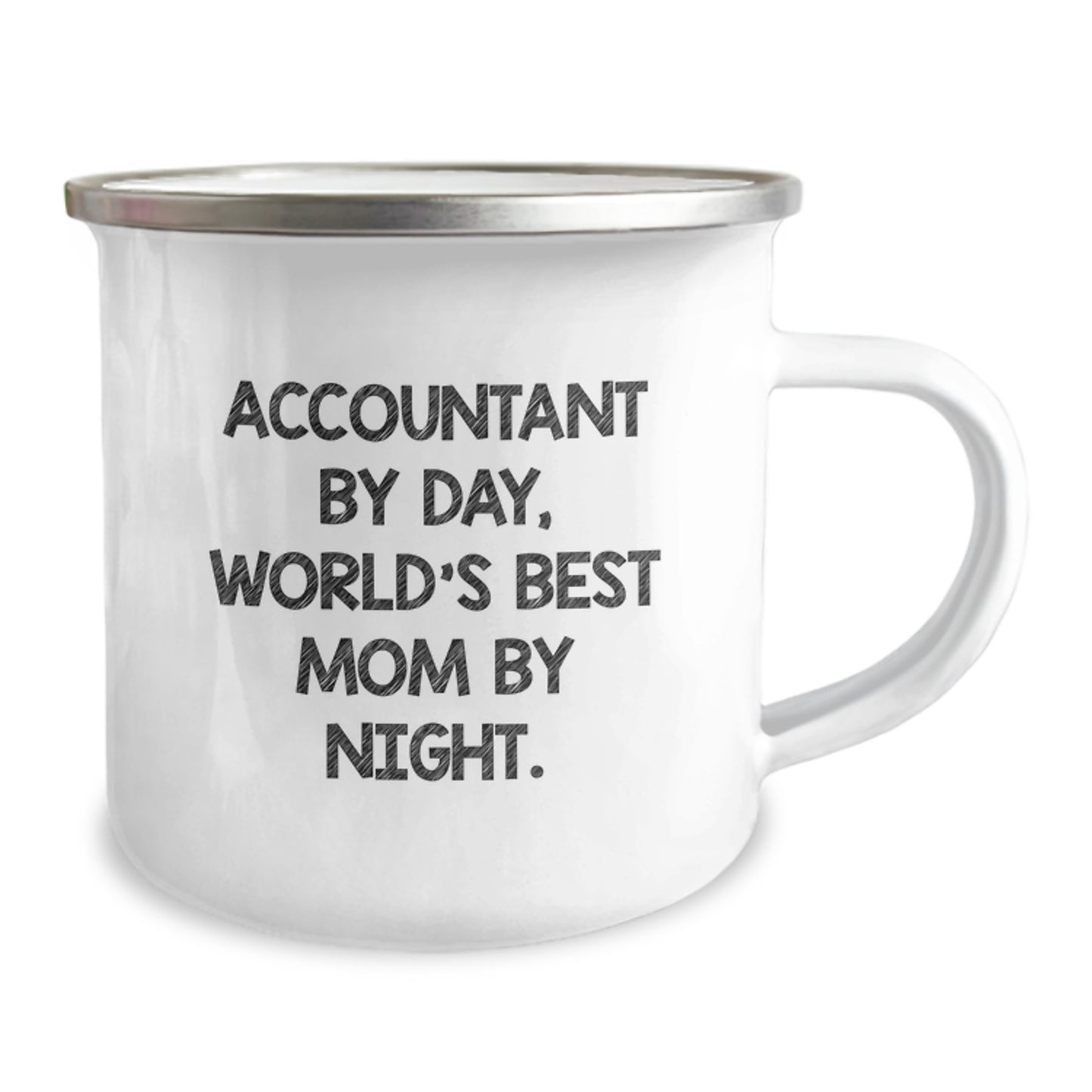 Accountant Gifts, Funny Quote Camping Mug for Birthday, Gifts from Family, Gifts for Accountant By Day, World's Best Mom By Night. - Image 2