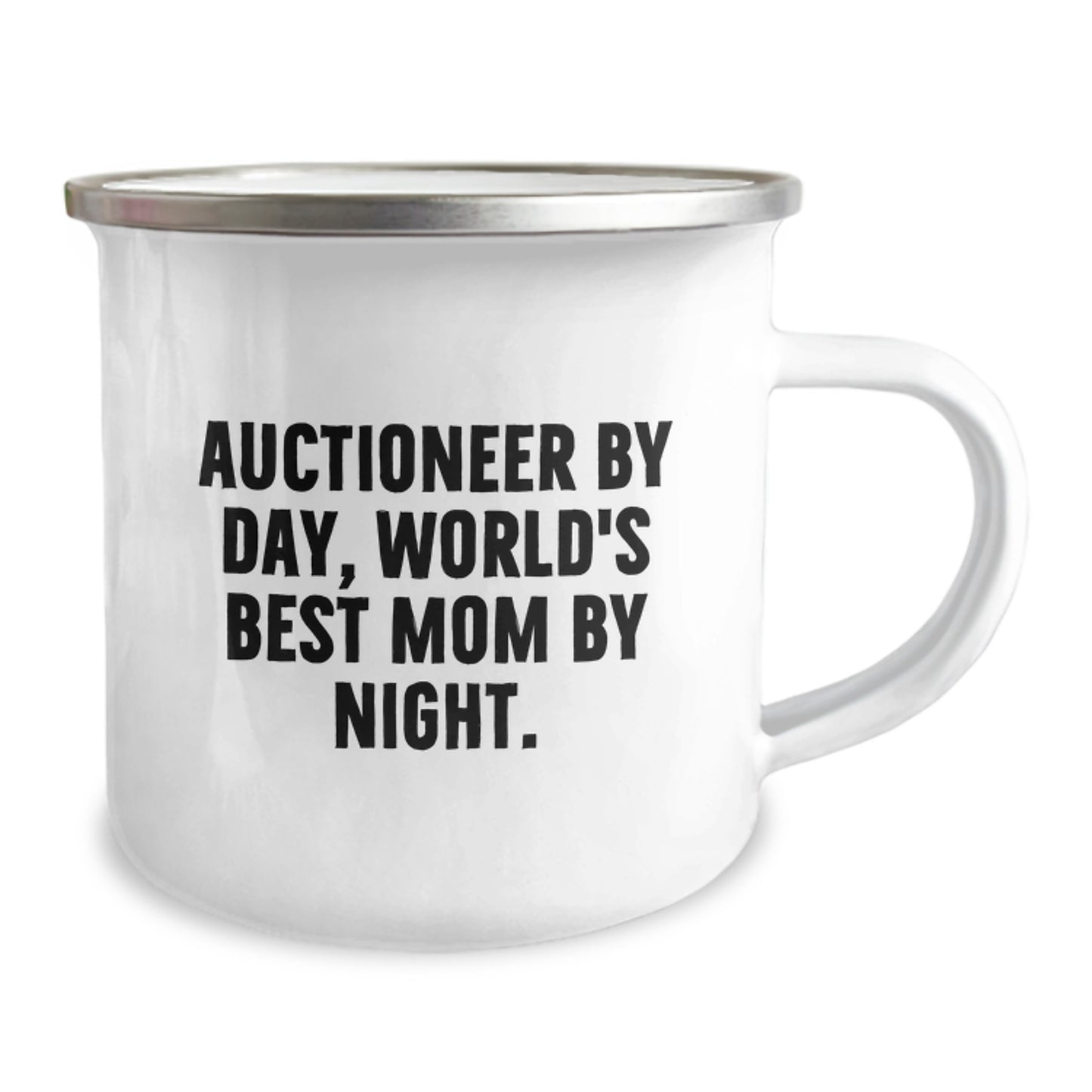 Gifts from Men for Auctioneer Friends - Auctioneer By Day World's Best Mom By Night Christmas Unique Gifts - Camping Mug with Funny Quote - Image 2