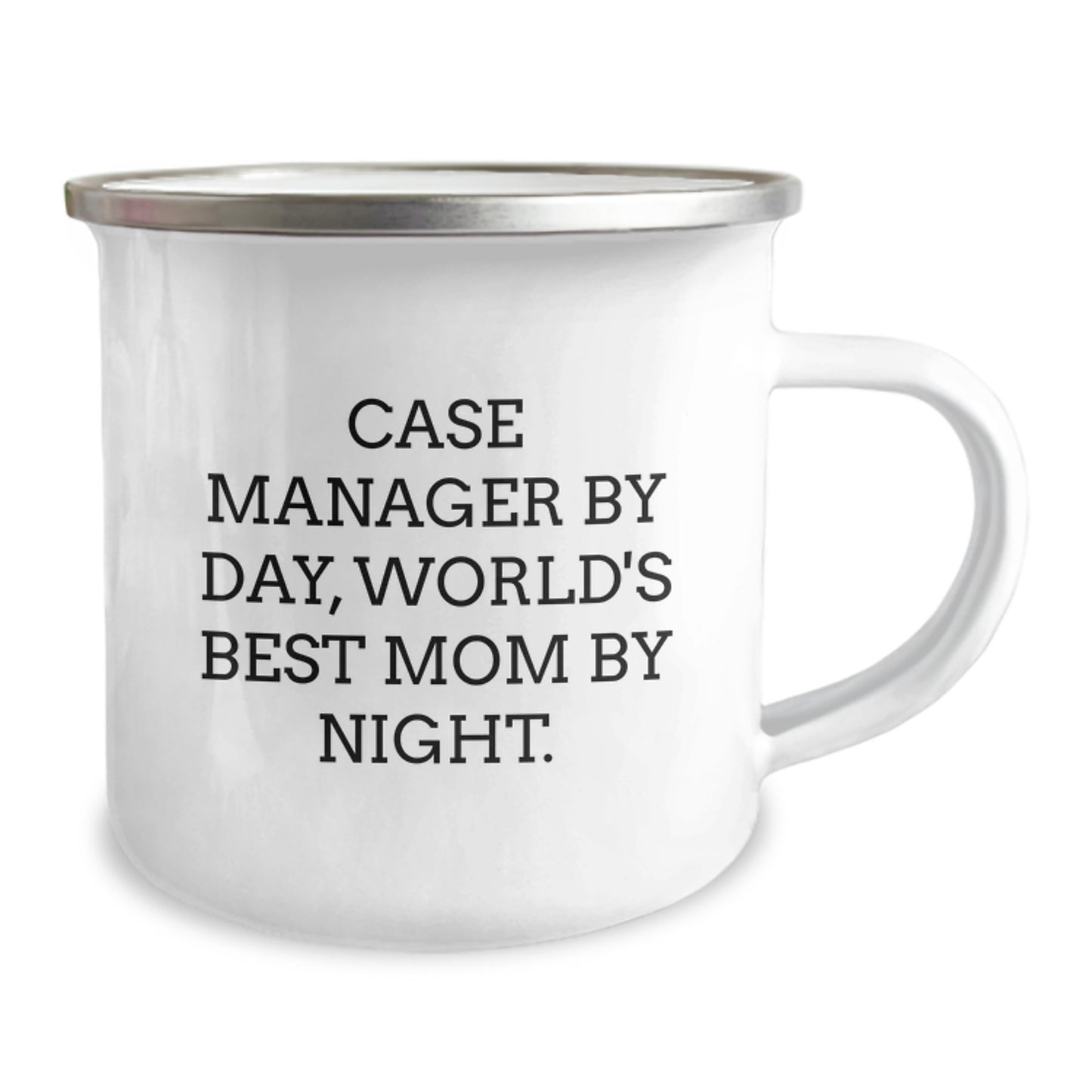 Funny Case Manager Gifts from Mom, Camping Mug for Case Manager, 'Case Manager By Day, World's Best Mom By Night.' Quote - Image 2