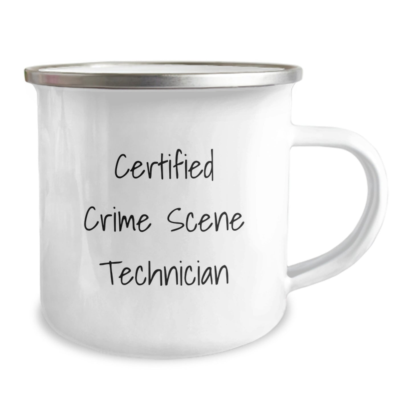 Crime Scene Technician Graduate Gifts from Friends - Funny Quote for Men, Women, Coworkers, Family - Enamel Finished Camping Mug, 12 oz Capacity - Image 2