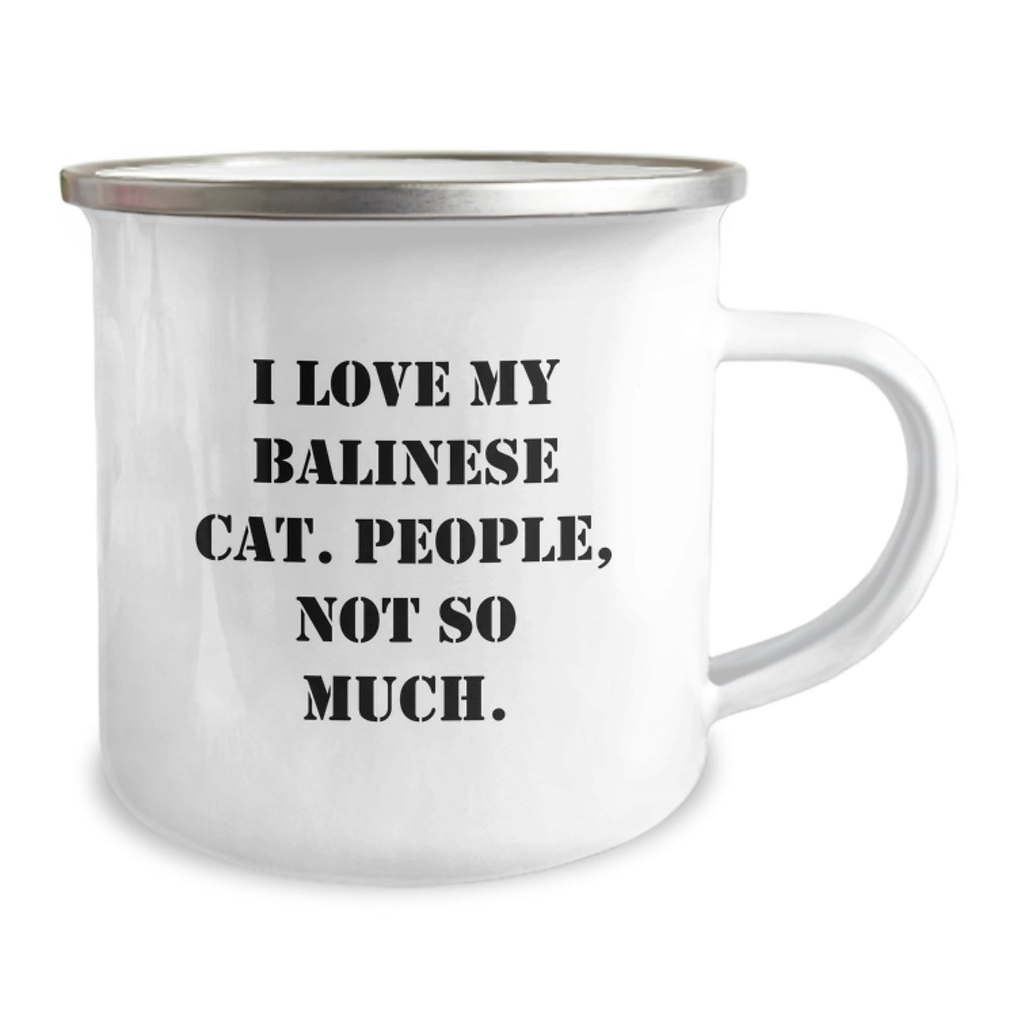 Funny Balinese Cat Lover Gifts from Men for Birthday Unique Mug, I Love My Cat People Not So Much, Camping Mug for Friends - Image 2