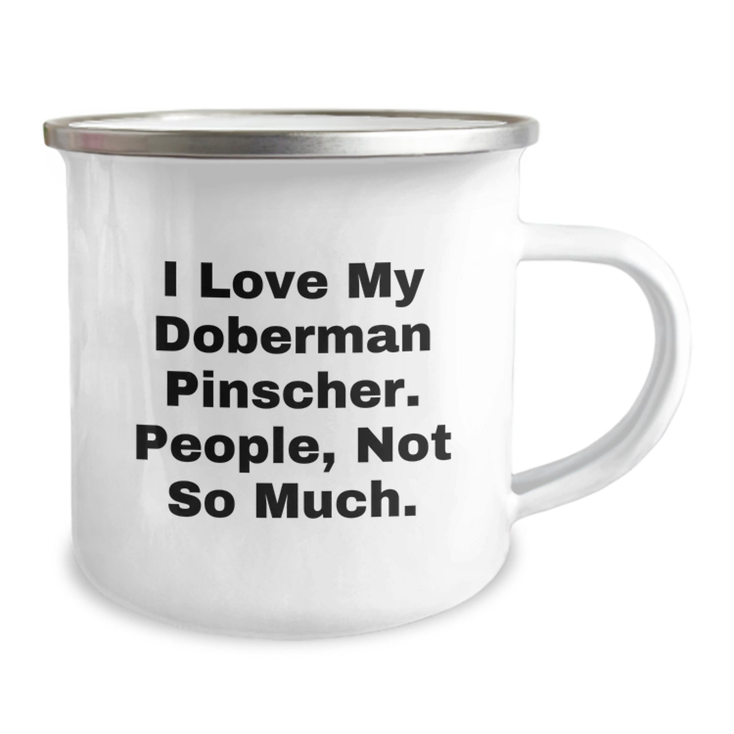 Doberman Pinscher Dog Lover Gifts from Men, Funny Quote Camping Mug for Christmas Unique Presents, 12 oz Stainless Steel with Enamel Finish - Image 2