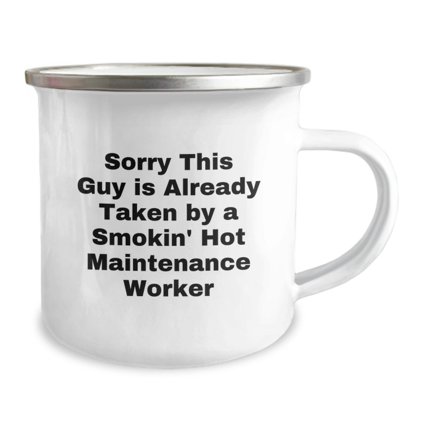 Funny Maintenance Worker Gifts for Men Camping Mug - Sorry This Guy Is Taken, Perfect Valentines Day Unique Gifts from Friends - Image 2