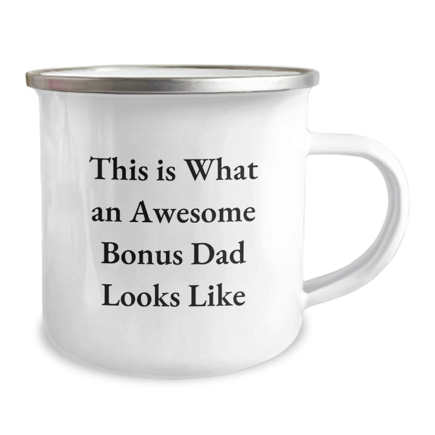 Funny Bonus Dad Gifts from Men, Unique Camping Mug for Graduation, 'This Is What An Awesome Bonus Dad Looks Like' Quote - Image 2