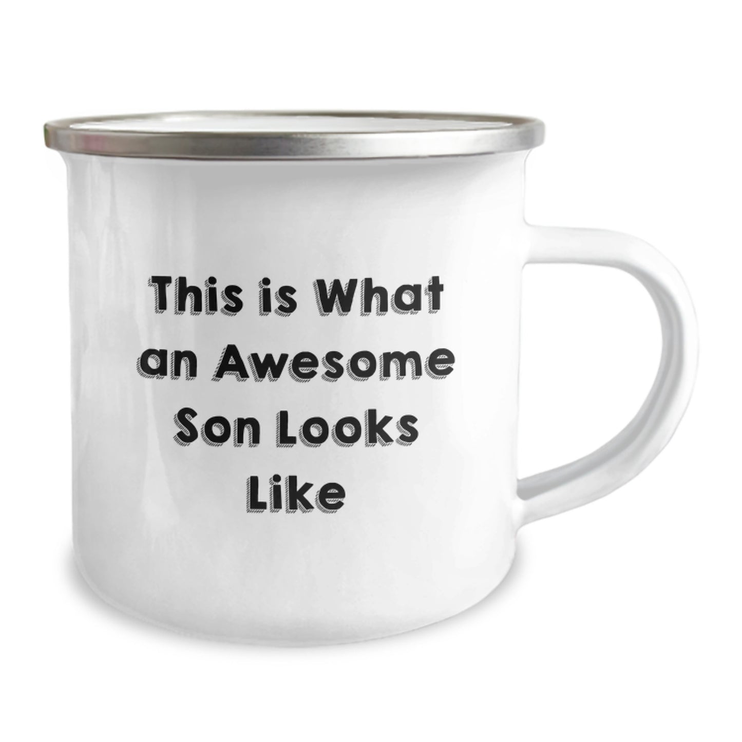 Funny Son Gifts: This Is What An Awesome Son Looks Like, Graduation Unique Gifts from Family to Son, Camping Mug for Men - Image 2
