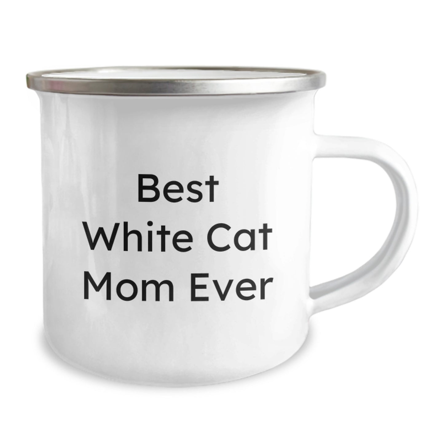 Funny White Cat Mom White Cat Lover Birthday Unique Gifts from Friends to Family Camping Mug - Image 2
