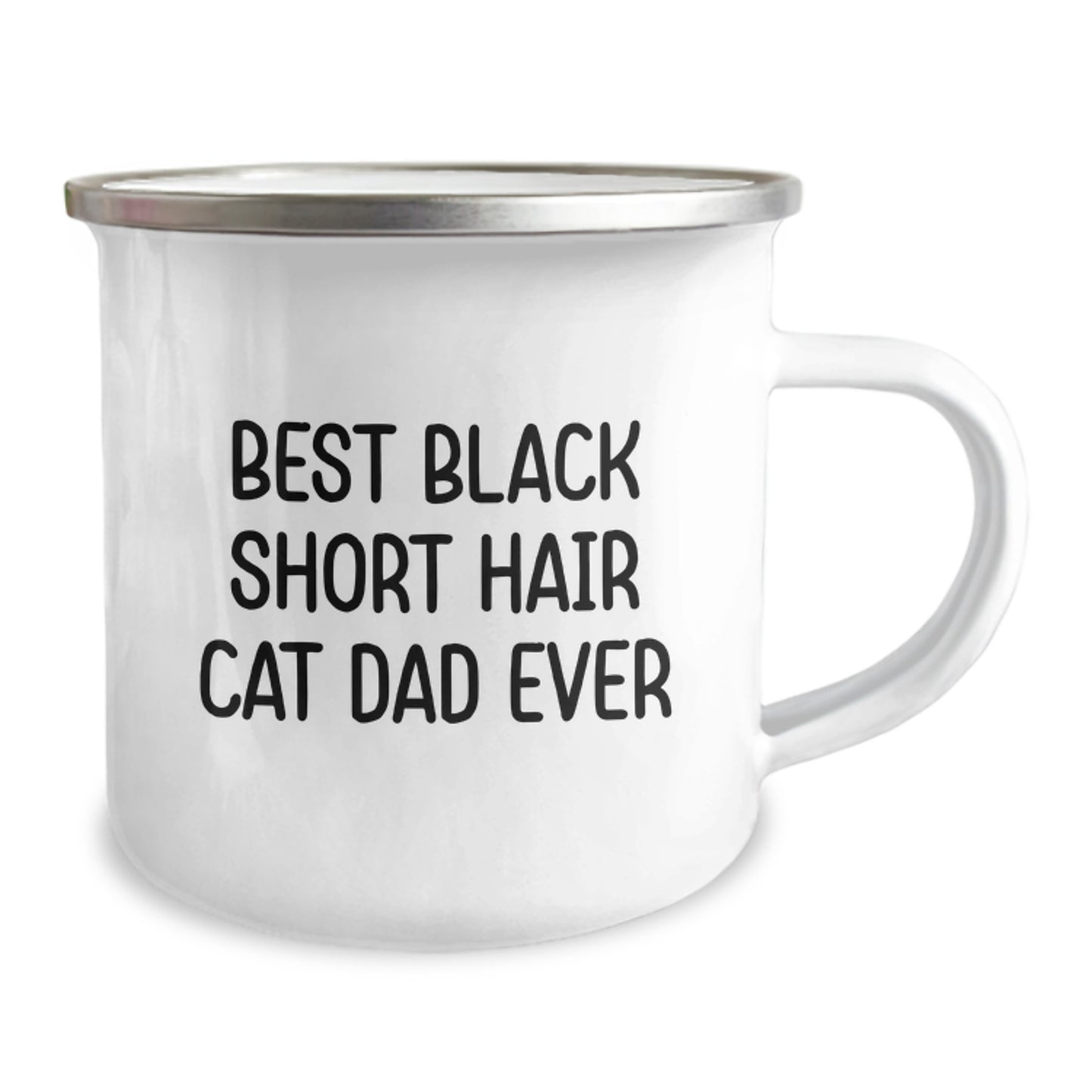 Funny Black Short Hair Cat Dad Gifts from Men to Friends for Birthday Unique Camping Mug - Image 2