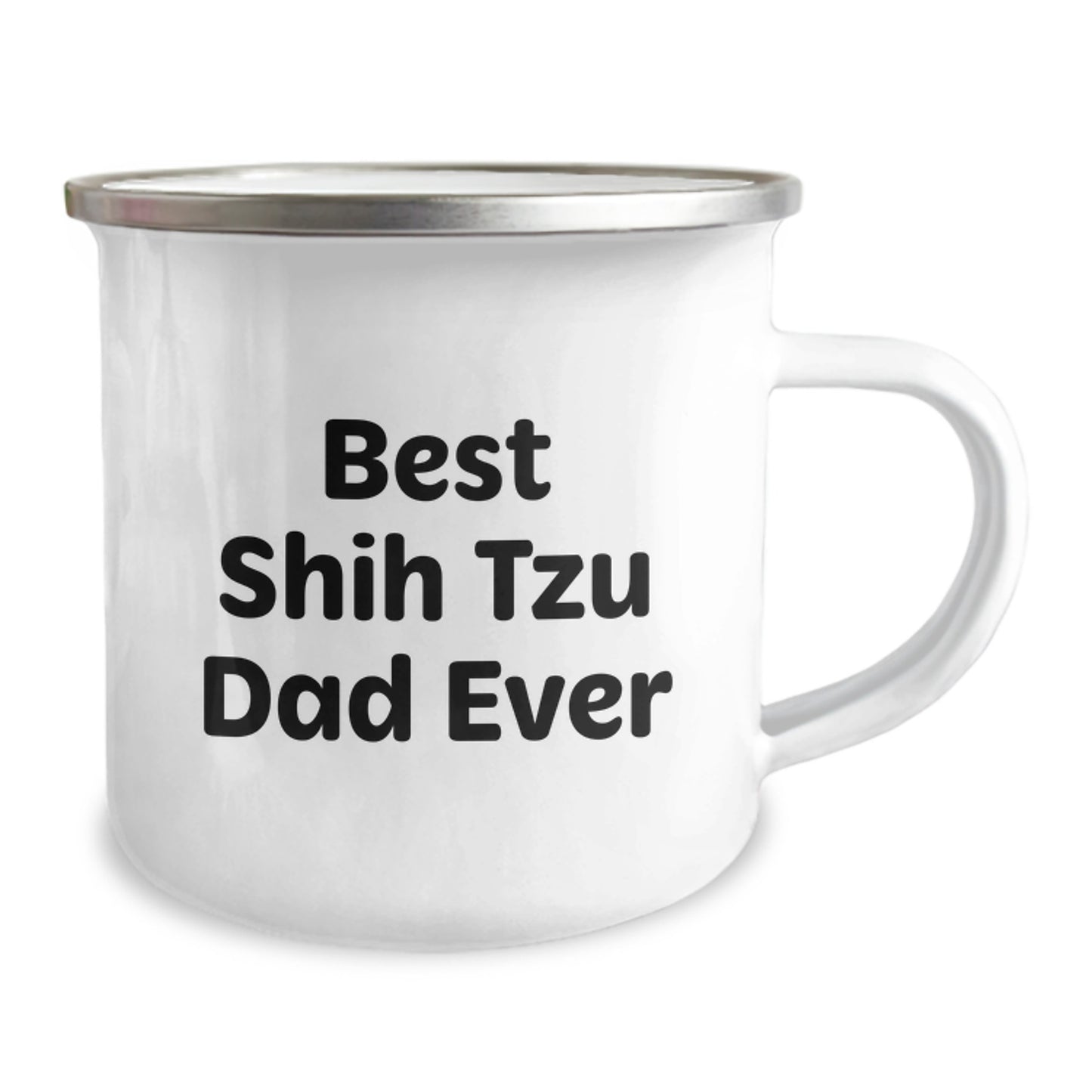 Shih Tzu Dog Funny Gifts from Men to Best Dad Ever Camping Mug, Birthday Unique Gifts for Shih Tzu Dog Lovers, Inspirational Quote for Dad, Stainless Steel Enamel Finish - Image 2