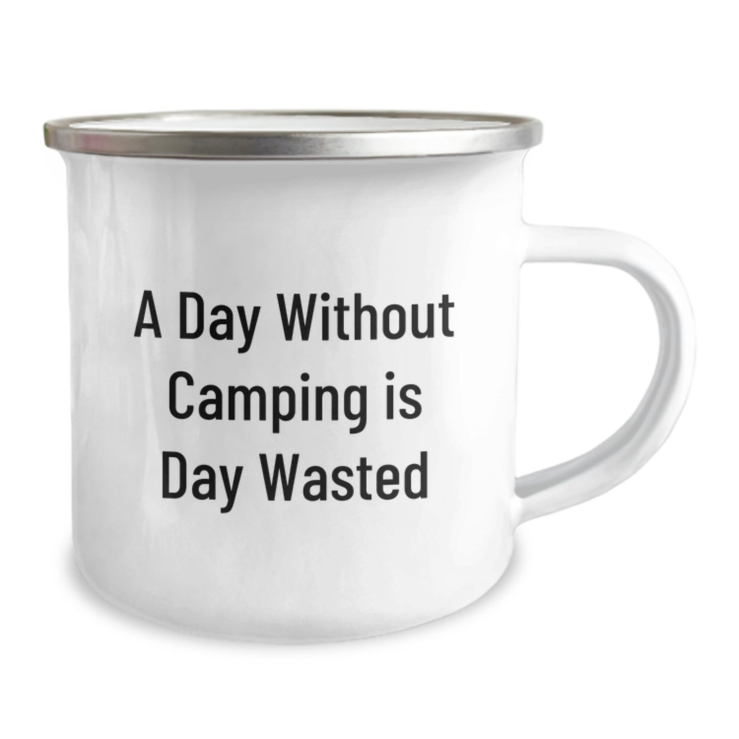 Camping Gifts from Friends Funny Mugs for Camping Lovers, A Day Without Camping, Unique Birthday Unique Gifts for Men Women, 12oz Stainless Steel Enamel Mug - Image 2