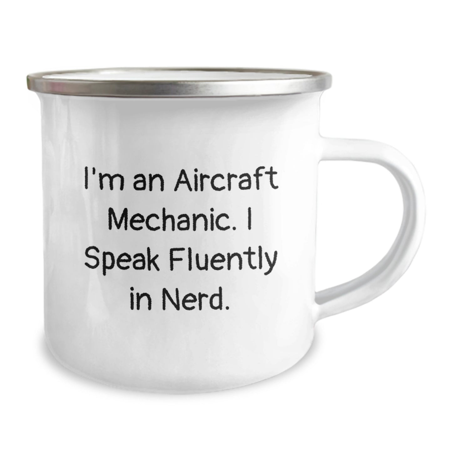 Aircraft Mechanic Funny Gift, Christmas Unique Gifts for Men, Funny Camping Mug - 'I Speak Fluently In genius' Quote, Gifts from Friends to Family - Image 2