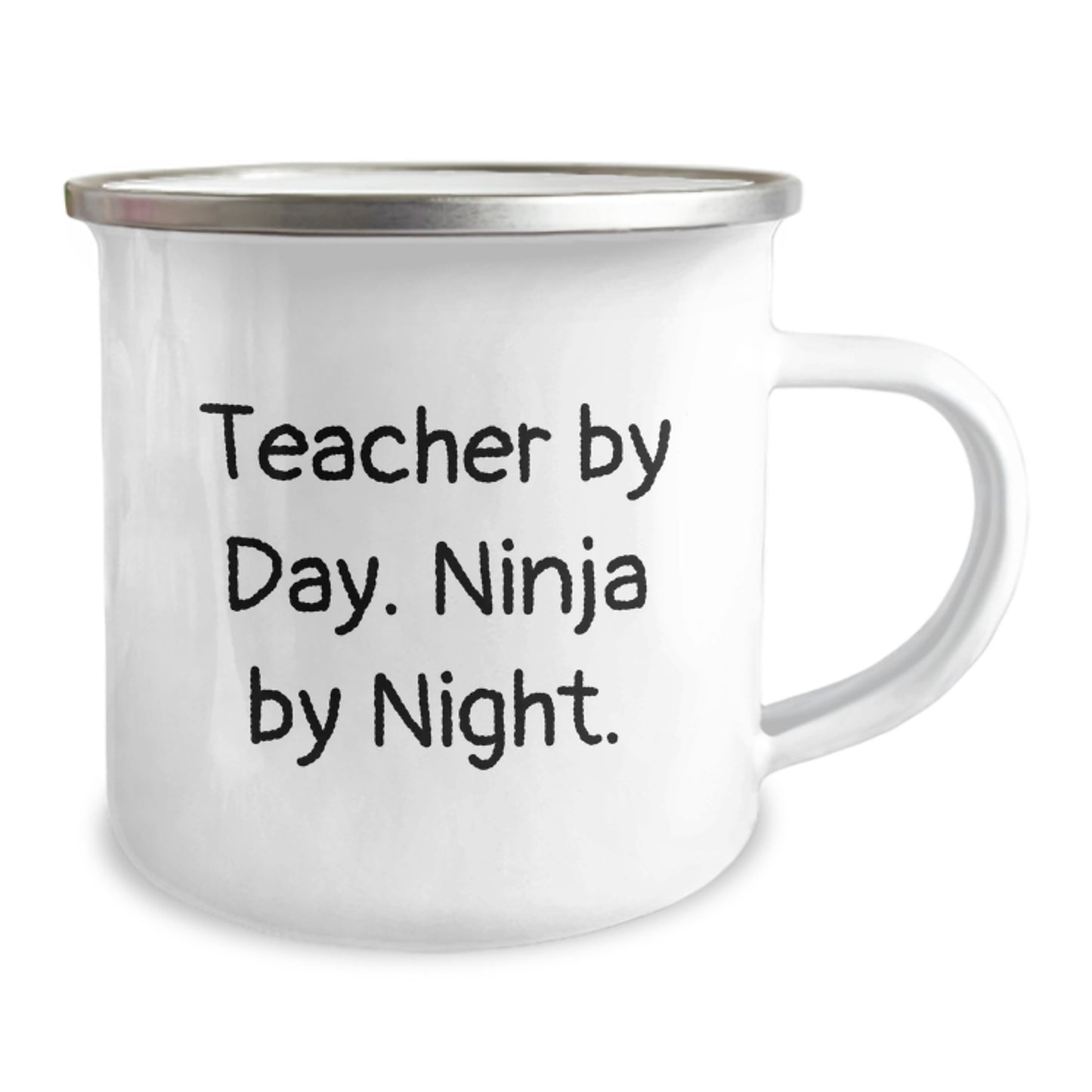 Funny Teacher Gifts for Men Women Friends Coworkers Family - Teacher By Day. Ninja By Night. Stainless Steel Camping Mug - Image 2