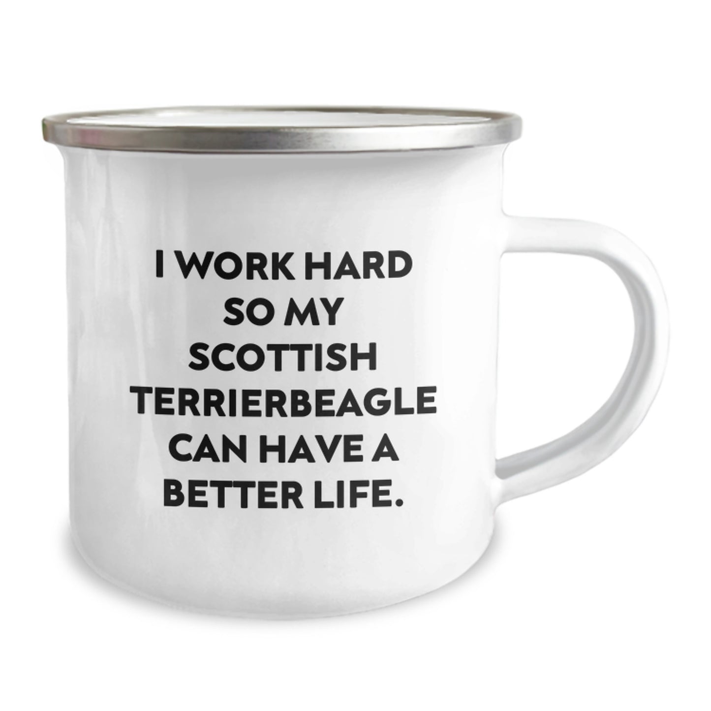 Funny Scottish Terrier Dog Inspired Camping Mug, Gifts from Men to Scottish Terrier Dog Lovers, Unique Graduation Gifts for Friends and Family - Image 2