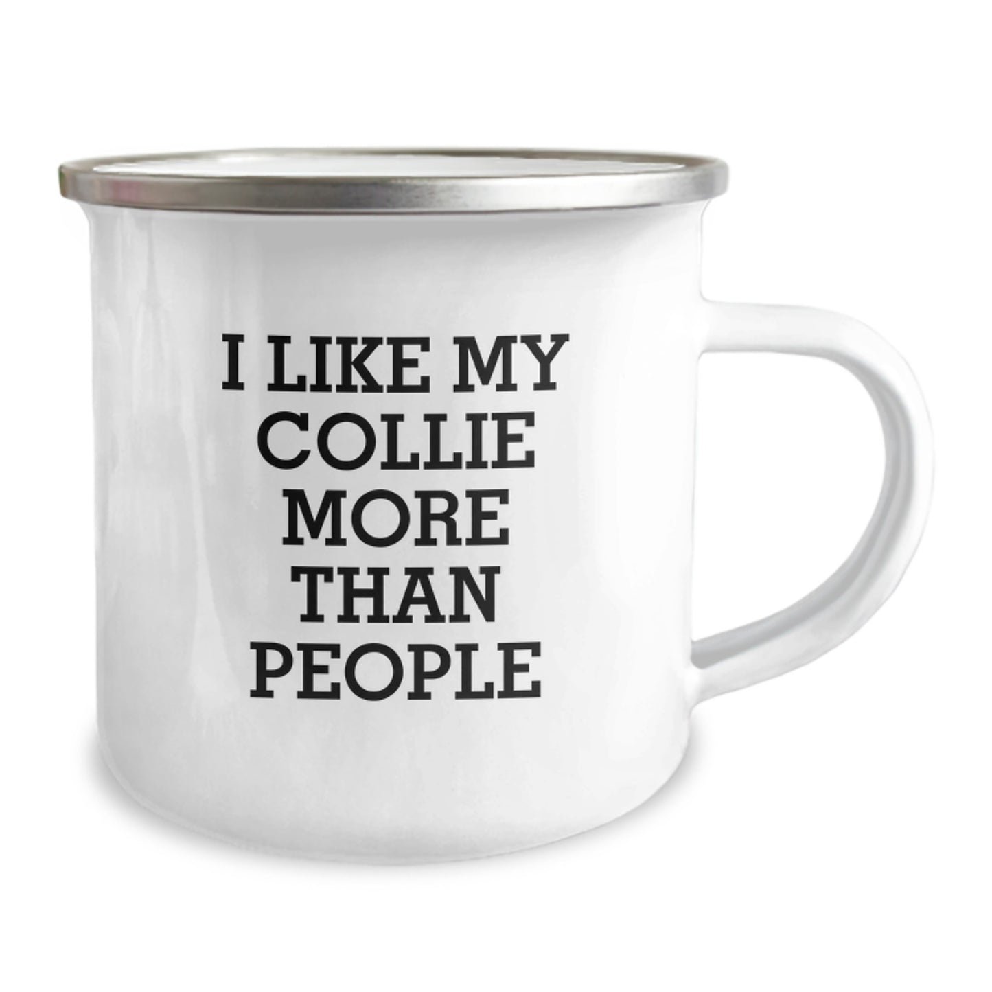 Funny Collie Dog Gifts for Birthday, Unique Camping Mug with Quote 'I Like My Collie More Than People', Gifts from Family for Collie Dog Lovers - Image 2