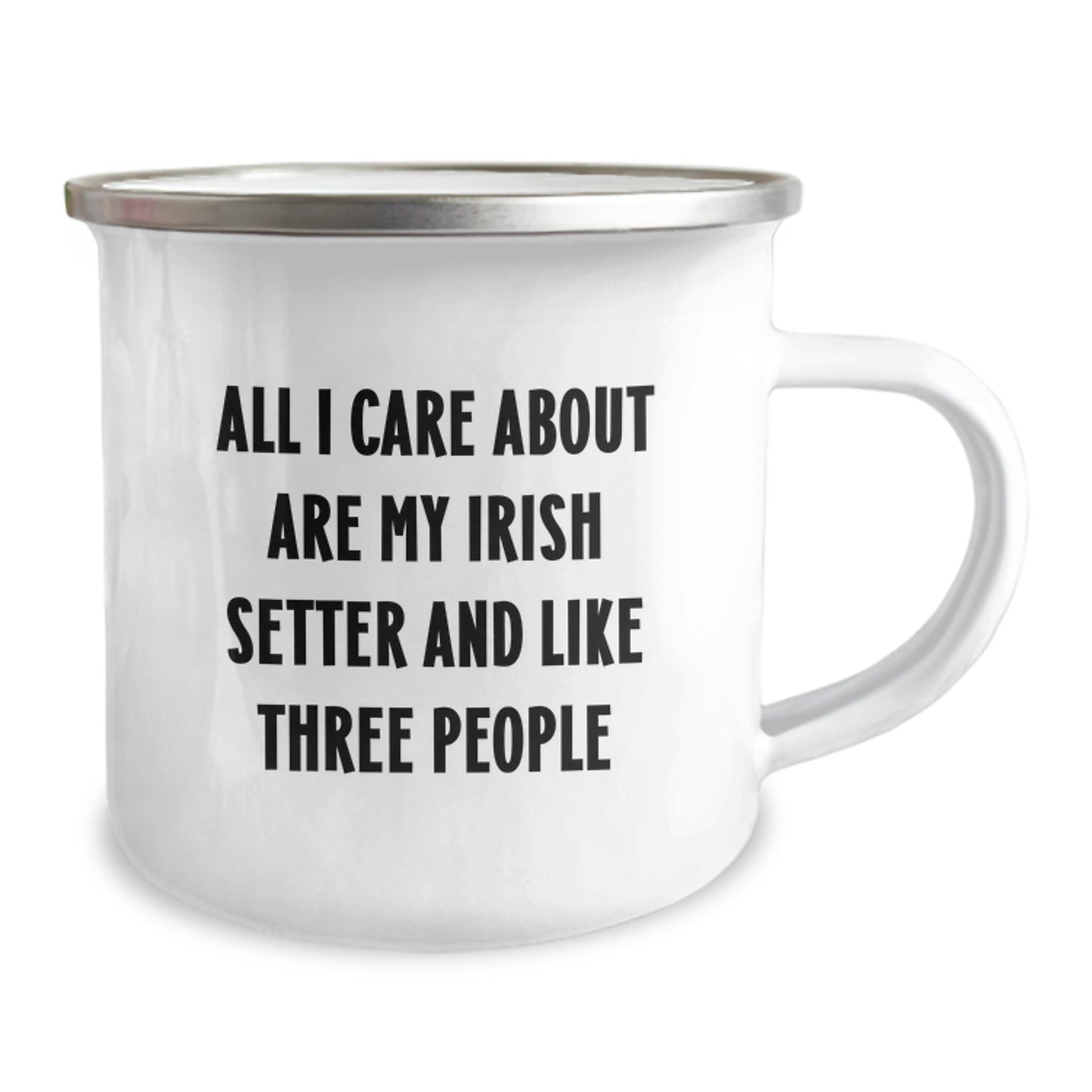 Irish Setter Dog Lovers Funny Gifts from Friends and Family for Birthday, All I Care About Are My Irish Setter And Like Three People, 12 oz Camping Mug - Image 2