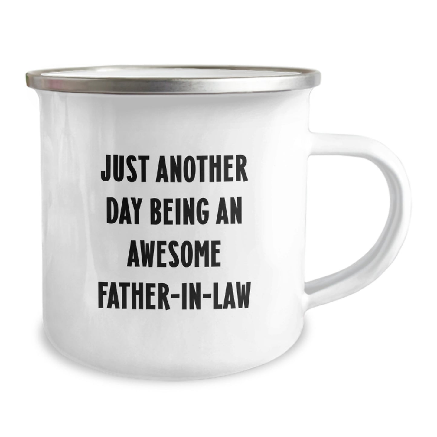 Funny Father-in-law Gifts for Him, Camping Mug with Inspirational Quote Just Another Day Being An Awesome Father-in-law, Gifts from Family for Graduation - Image 2