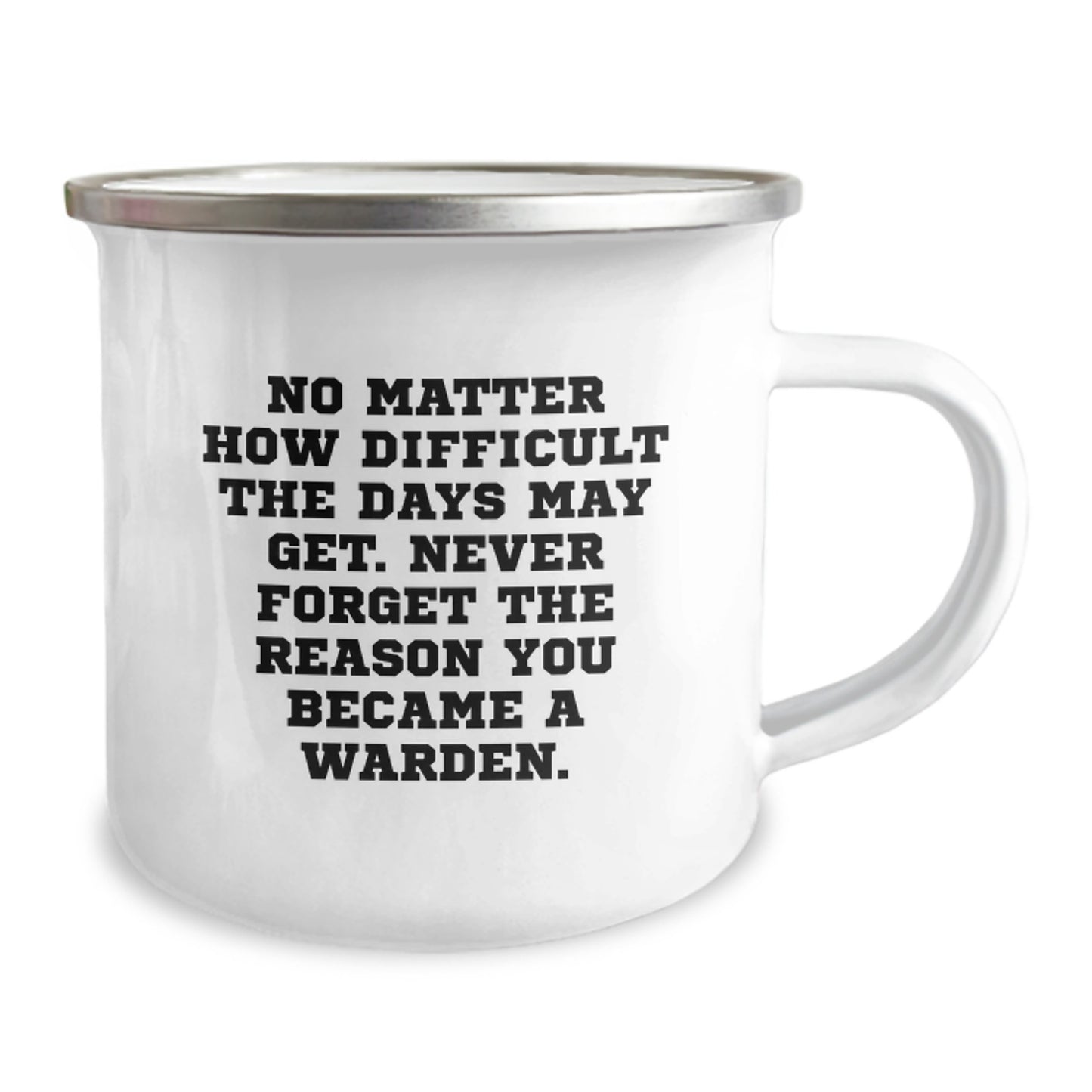 Warden Camping Mug - 'Never Forget The Reason You Became A Warden', Inspirational Gift from Friends for Warden Graduation, 12 oz Stainless Steel - Image 2