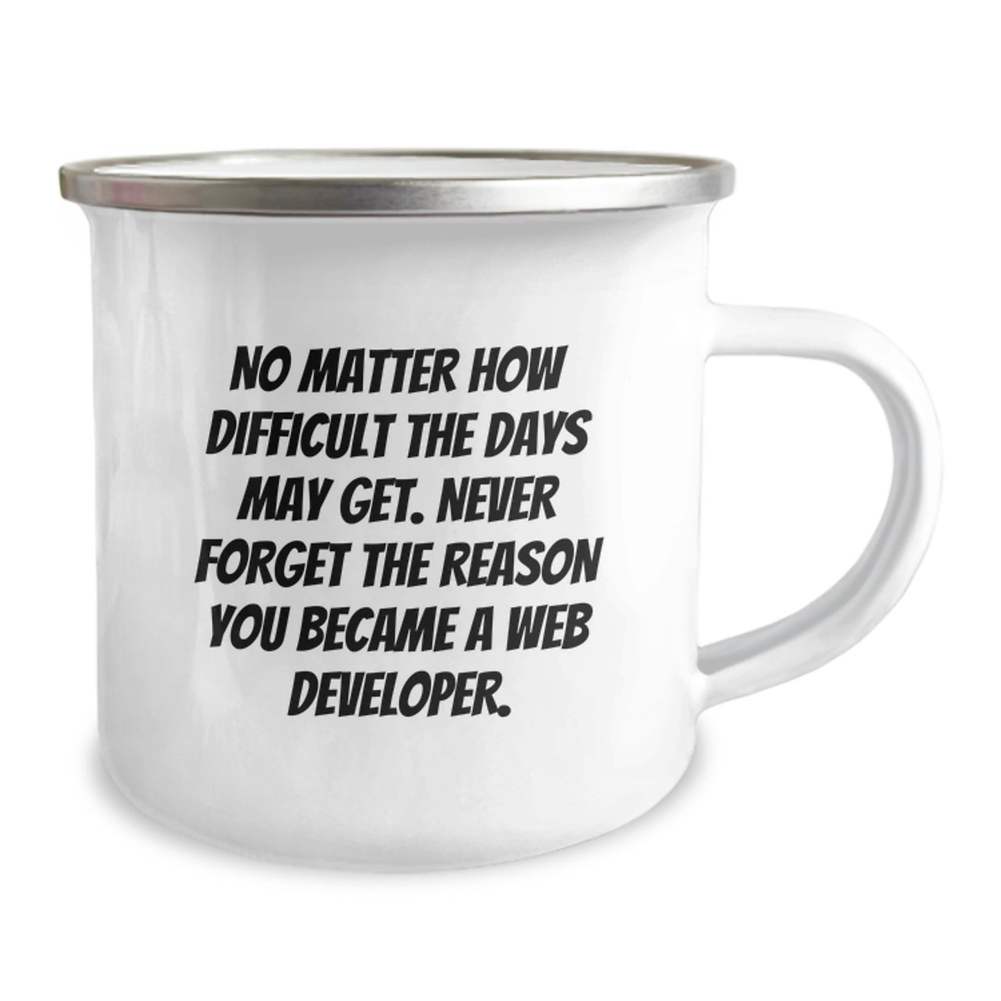 Web Developer Camping Mug - Inspirational Gift for Graduation from Friends - Never Forget The Reason - Image 2