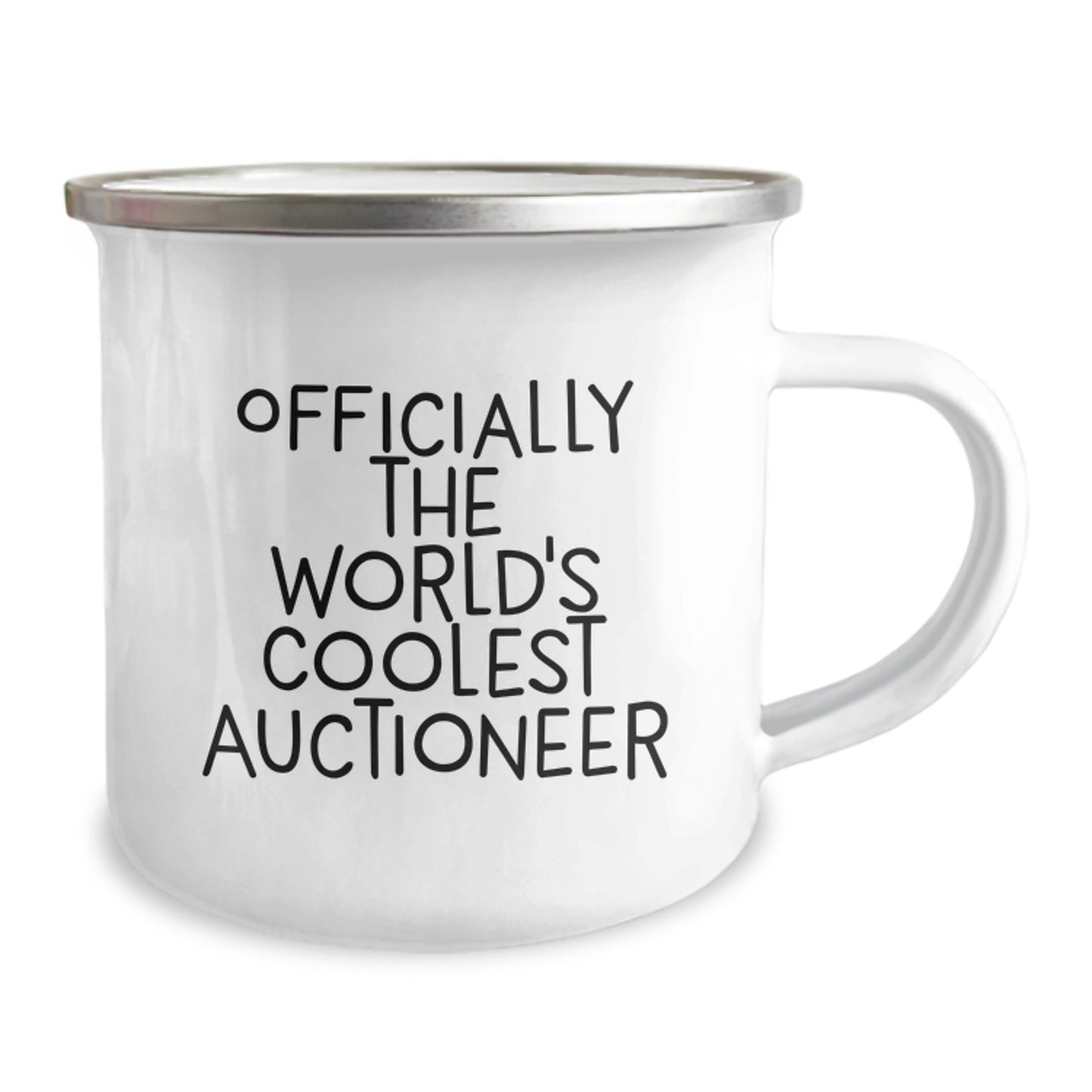 Auctioneer Gifts from Men for Valentine's Unique Funny Gifts - Officially The World's Coolest Auctioneer Stainless Steel 12 oz Camping Mug - Image 2