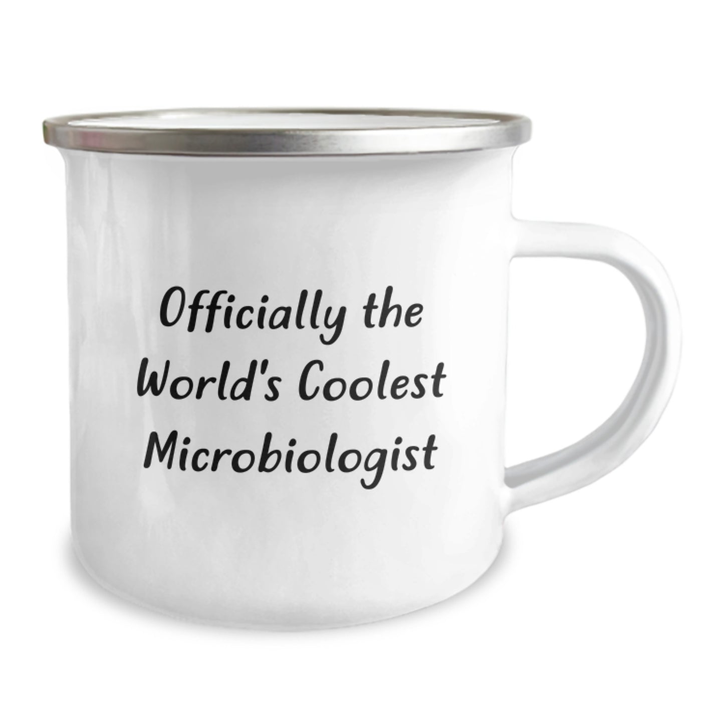Funny Gifts for Microbiologist Friends from Men - 'Officially The World's Coolest Microbiologist' Camping Mug, Graduation Unique Gifts for Women, Coworkers, Family - Image 2