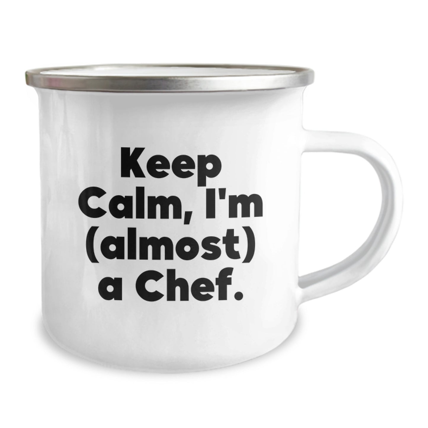 Funny Chef Gifts from Men to Friends - Keep Calm I'm (almost) A Chef., Unique Camping Mug for Chef Enthusiasts, Christmas Unique Gifts - Image 2