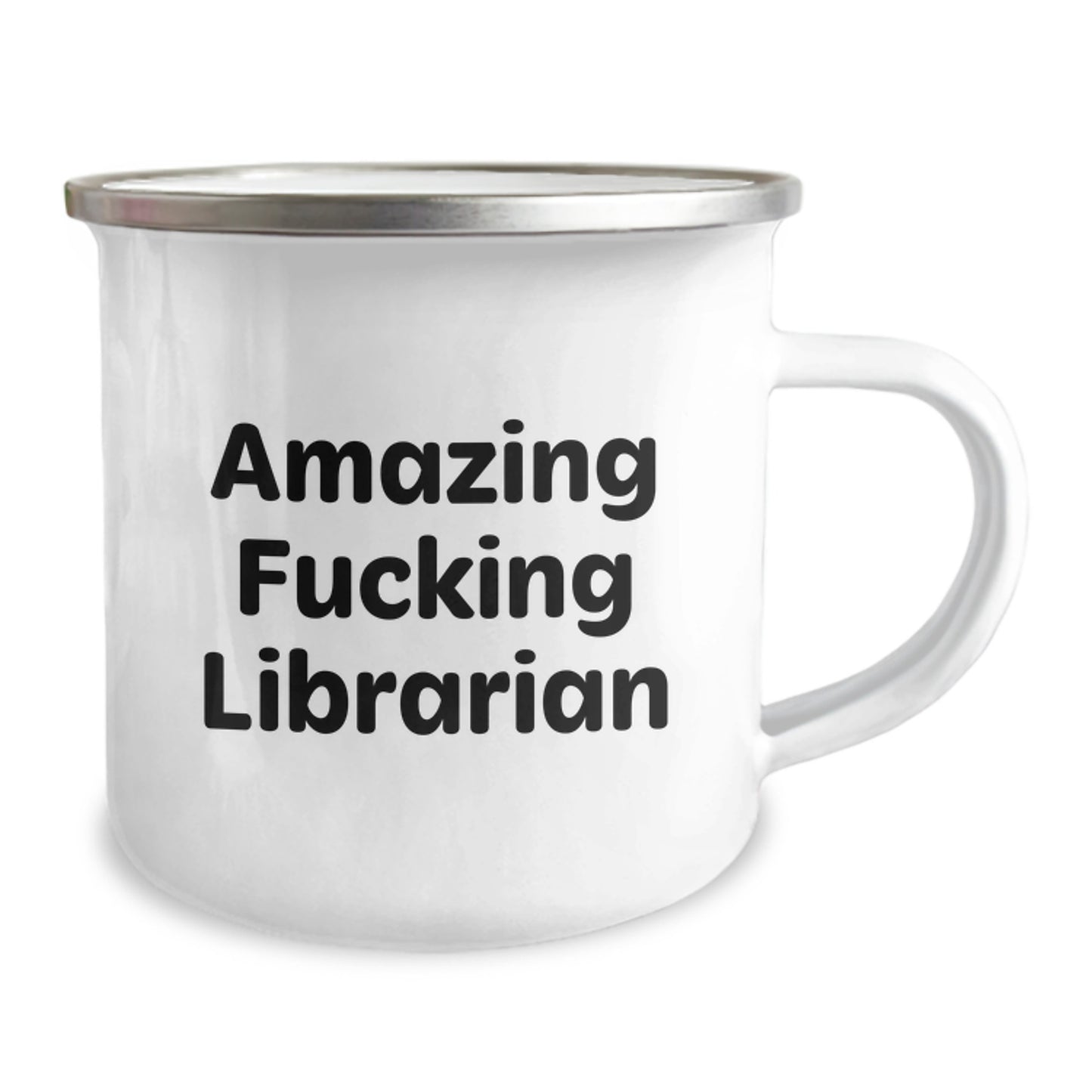 Funny Librarian Gifts from Men to Librarian Friends, Amazing F--king Librarian Christmas Unique Gifts, Stainless Steel Camping Mug for Librarian Enthusiast - Image 2